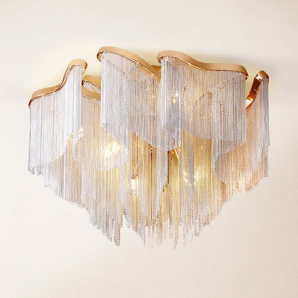 Teresa Cadena Chain Tassel Flush Mount 31"W