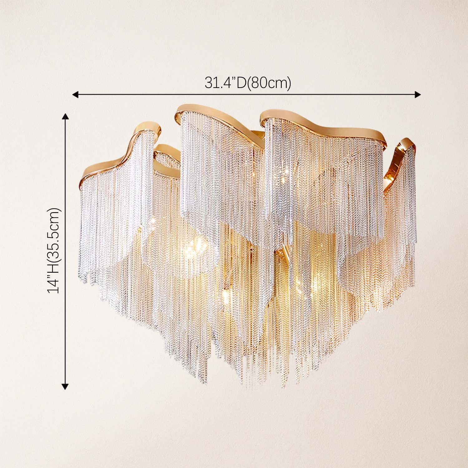 Teresa Cadena Chain Tassel Flush Mount 31"W