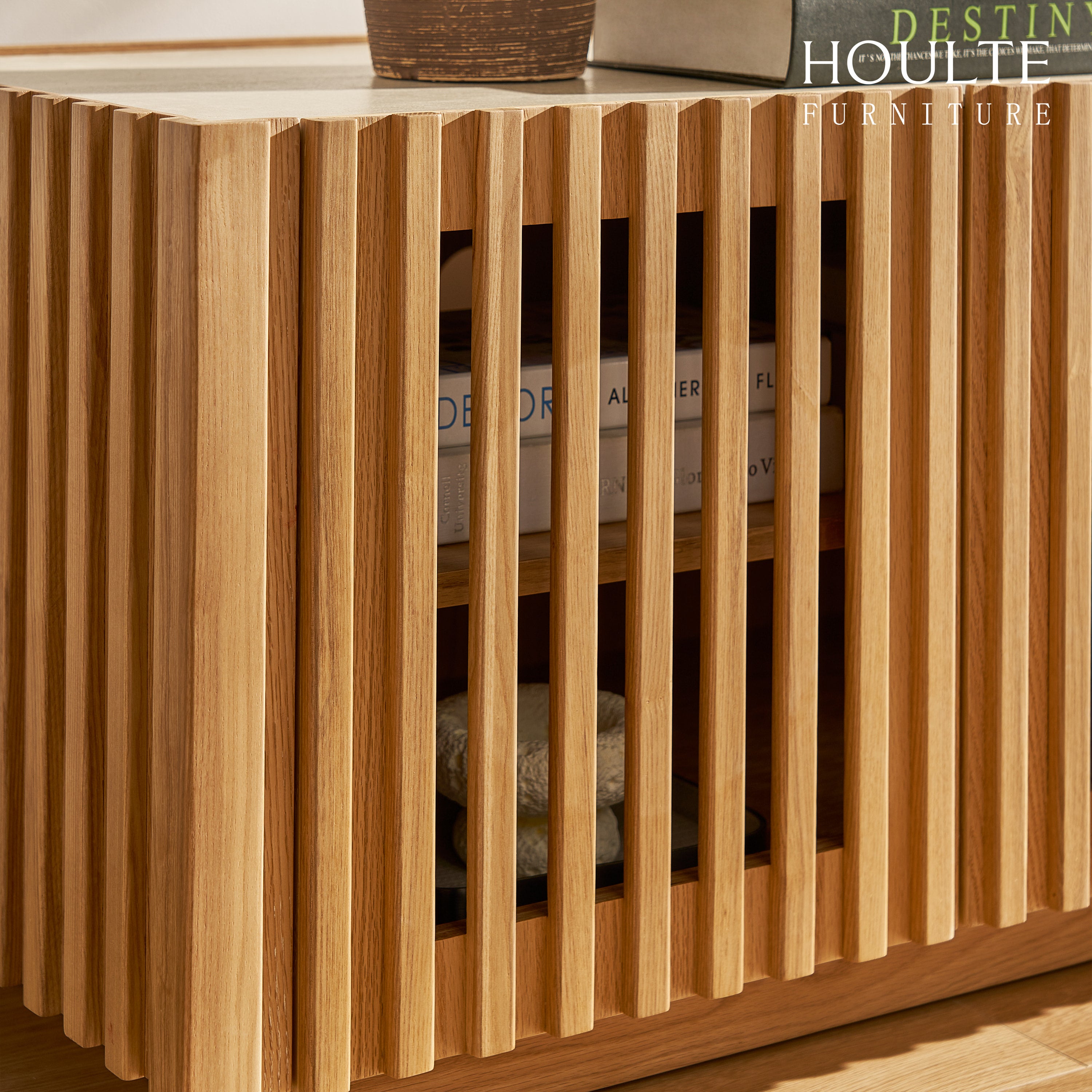 Isla Oak Sintered Stone Media Console 80"