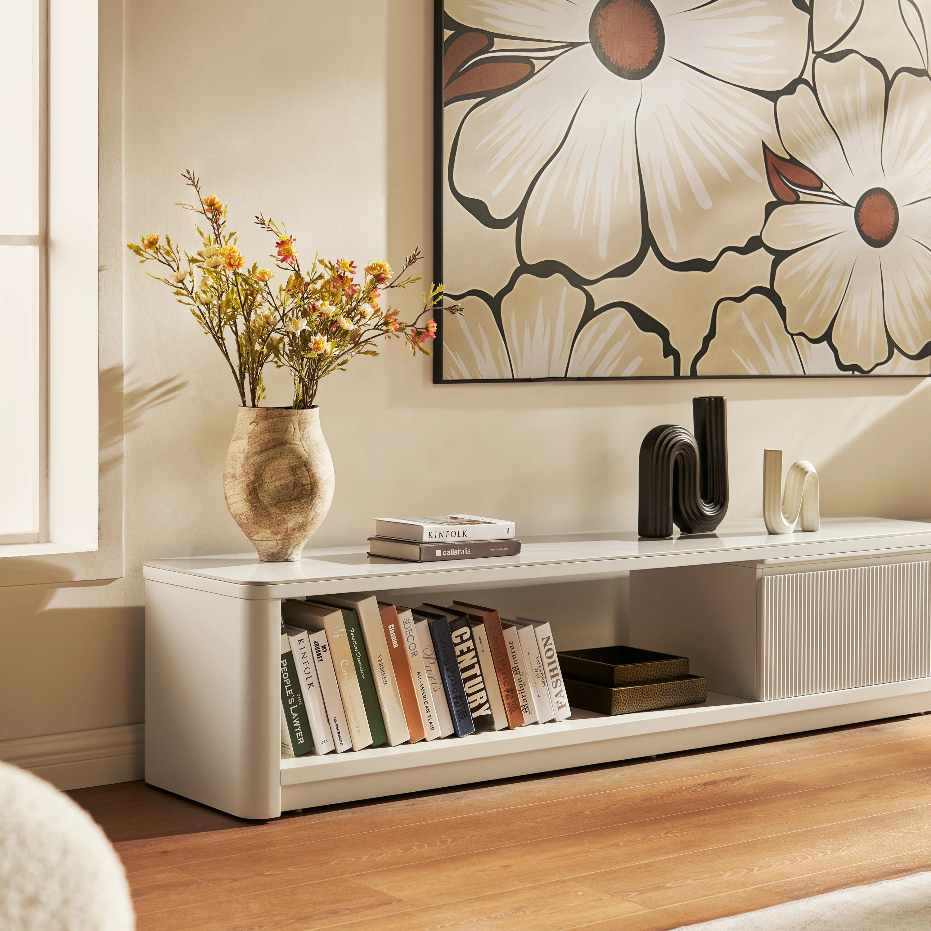 Celia Oak Media Console 71"