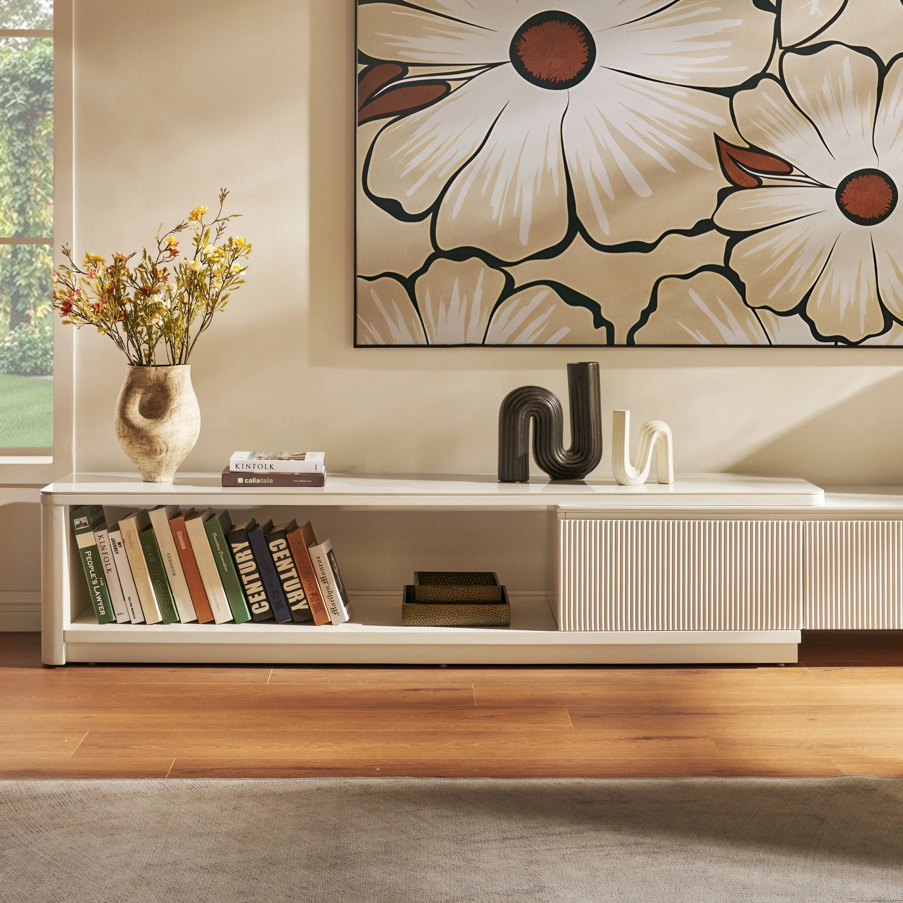 Celia Oak Media Console 71"