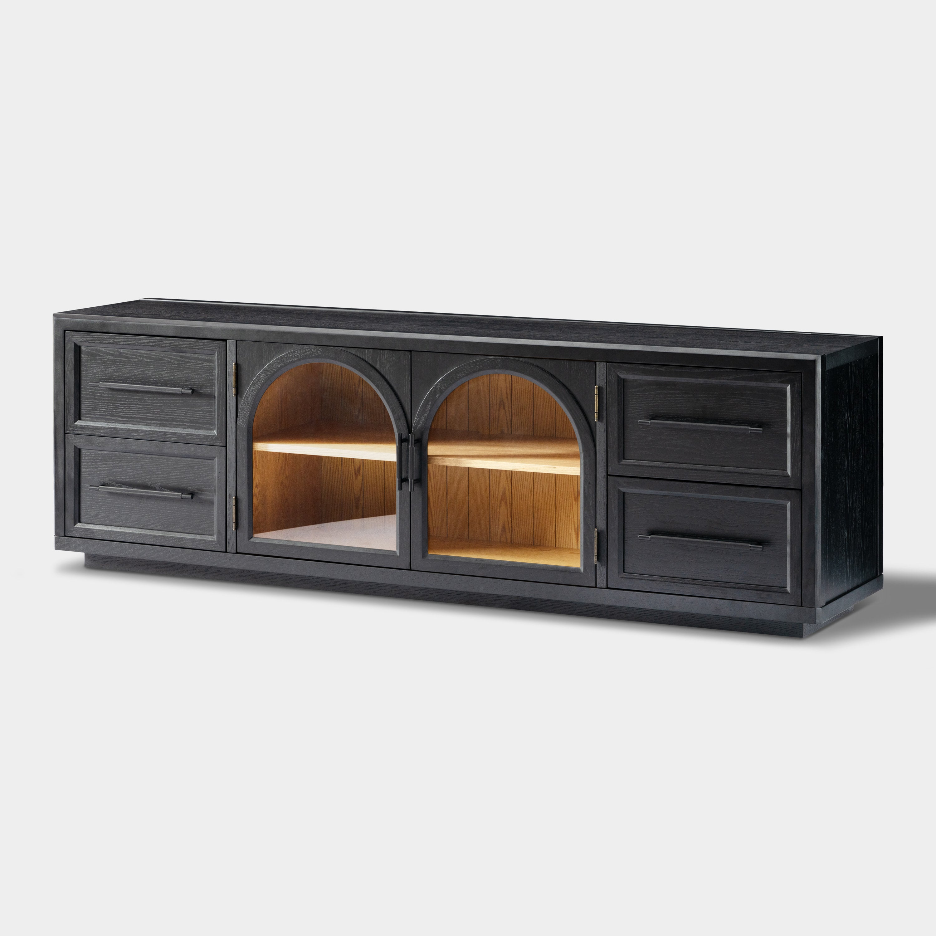Alvar Oak Media Console 80"W