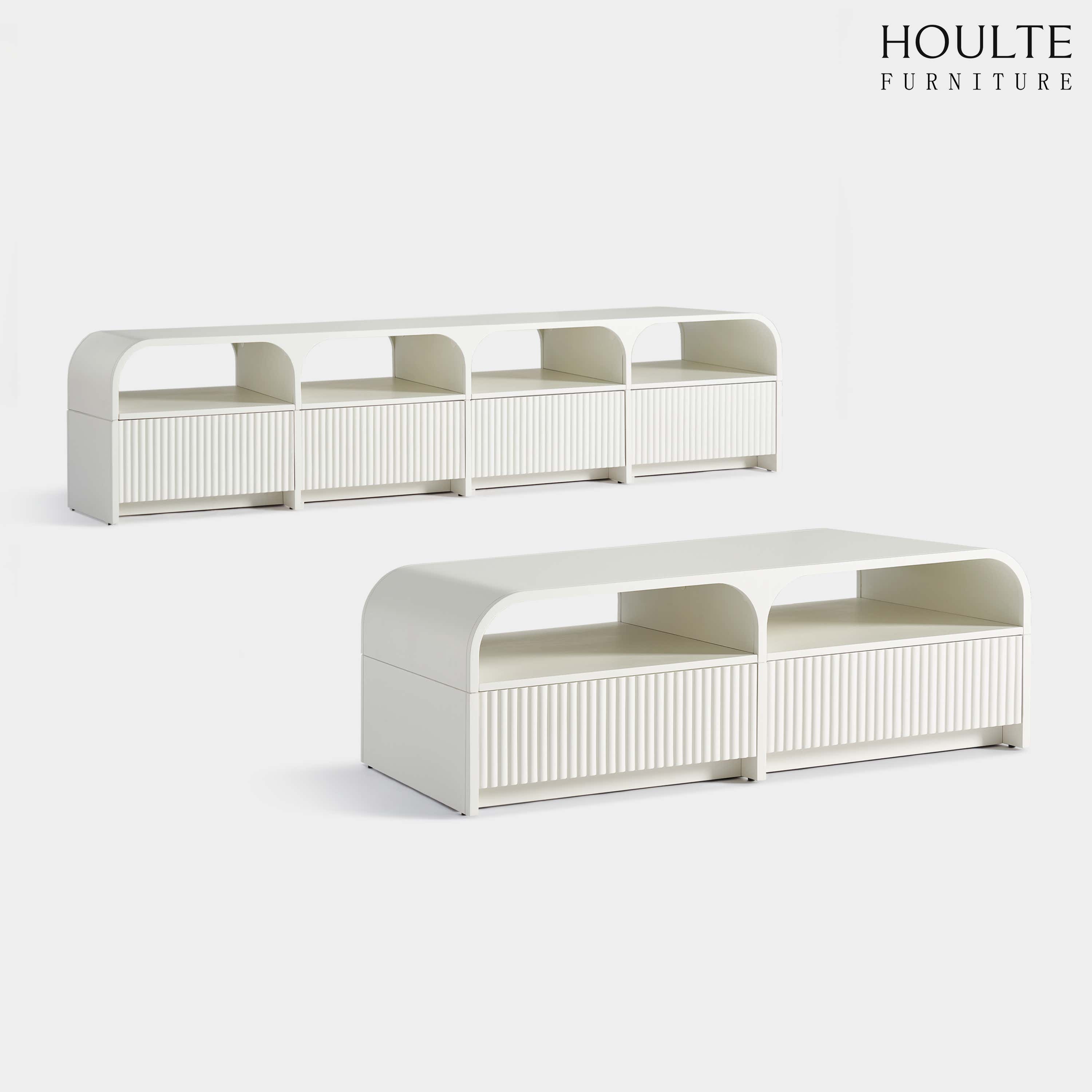 Naru Media Console and Coffee Table Set