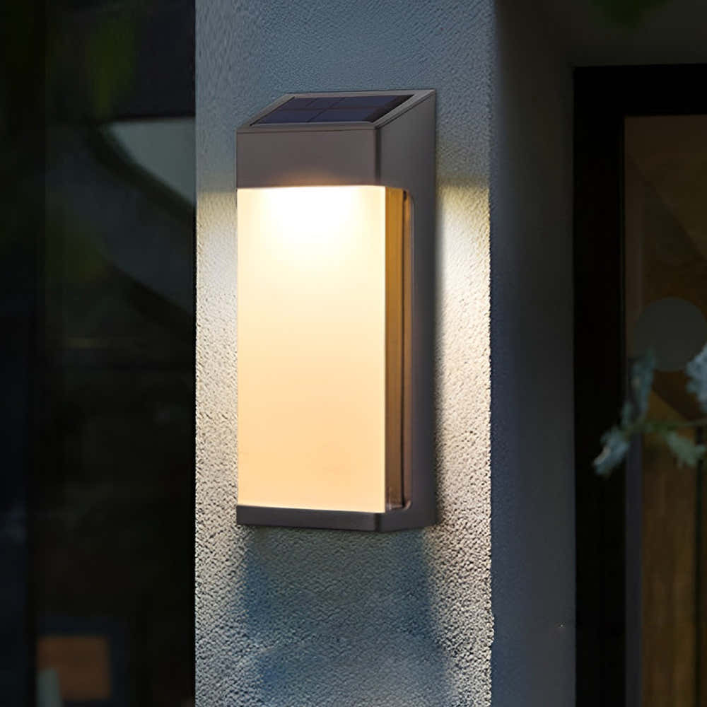 Kraken Rectangular Solar Outdoor Wall Light 2 Pcs