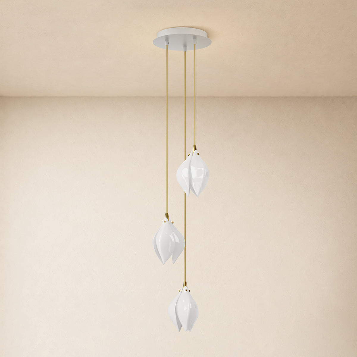 Veylune Ceramic Flower Cluster Chandelier 8"-48"D