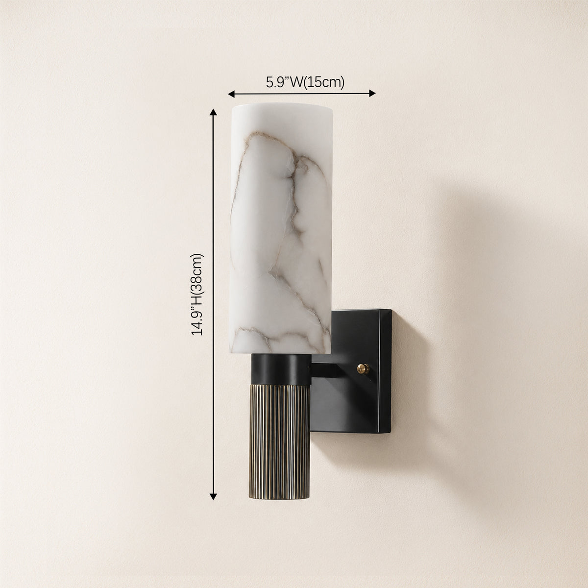 Xelora Alabaster Torch Wall Sconce