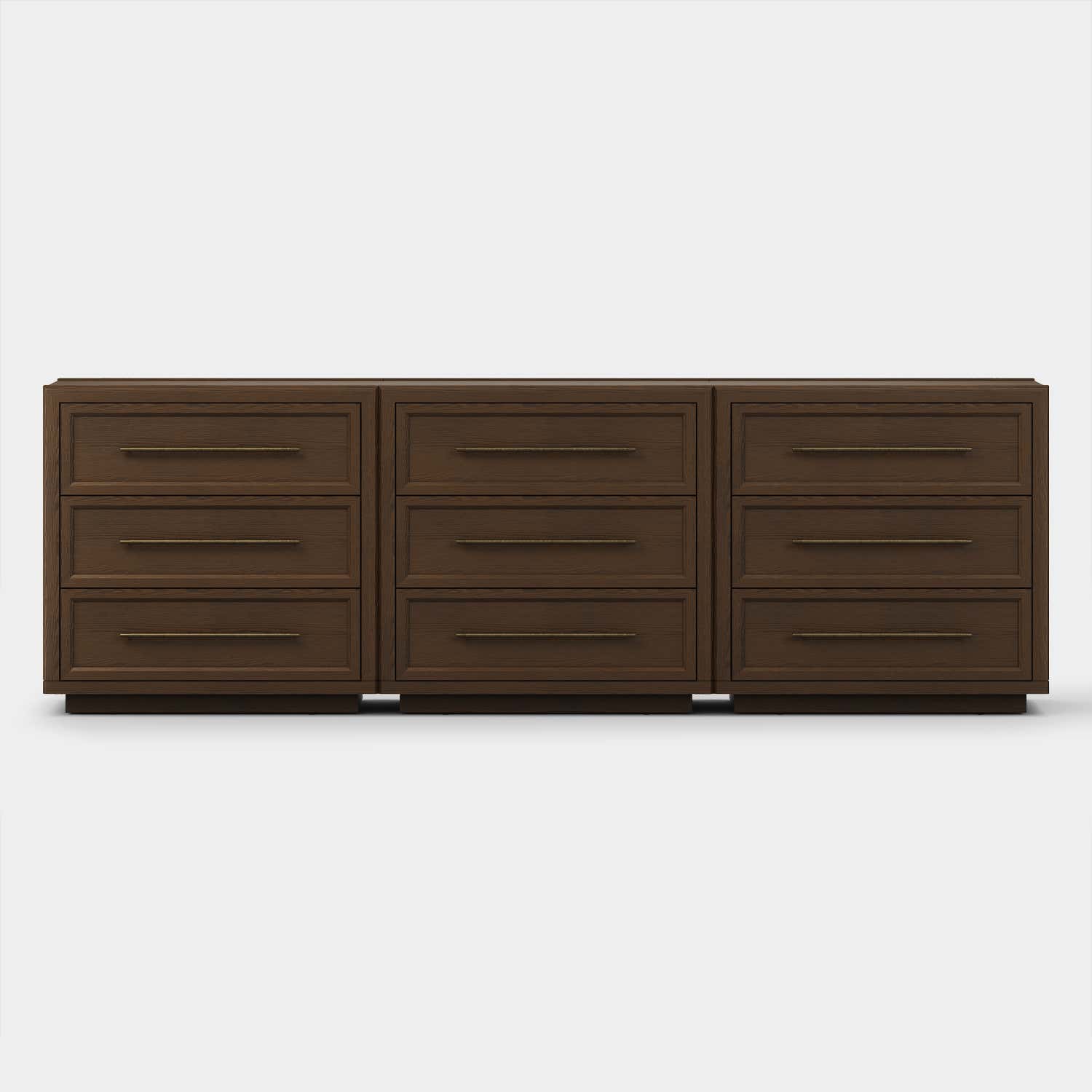 Alvar 95″ Oak 9-Drawer Chest(Set of 3)