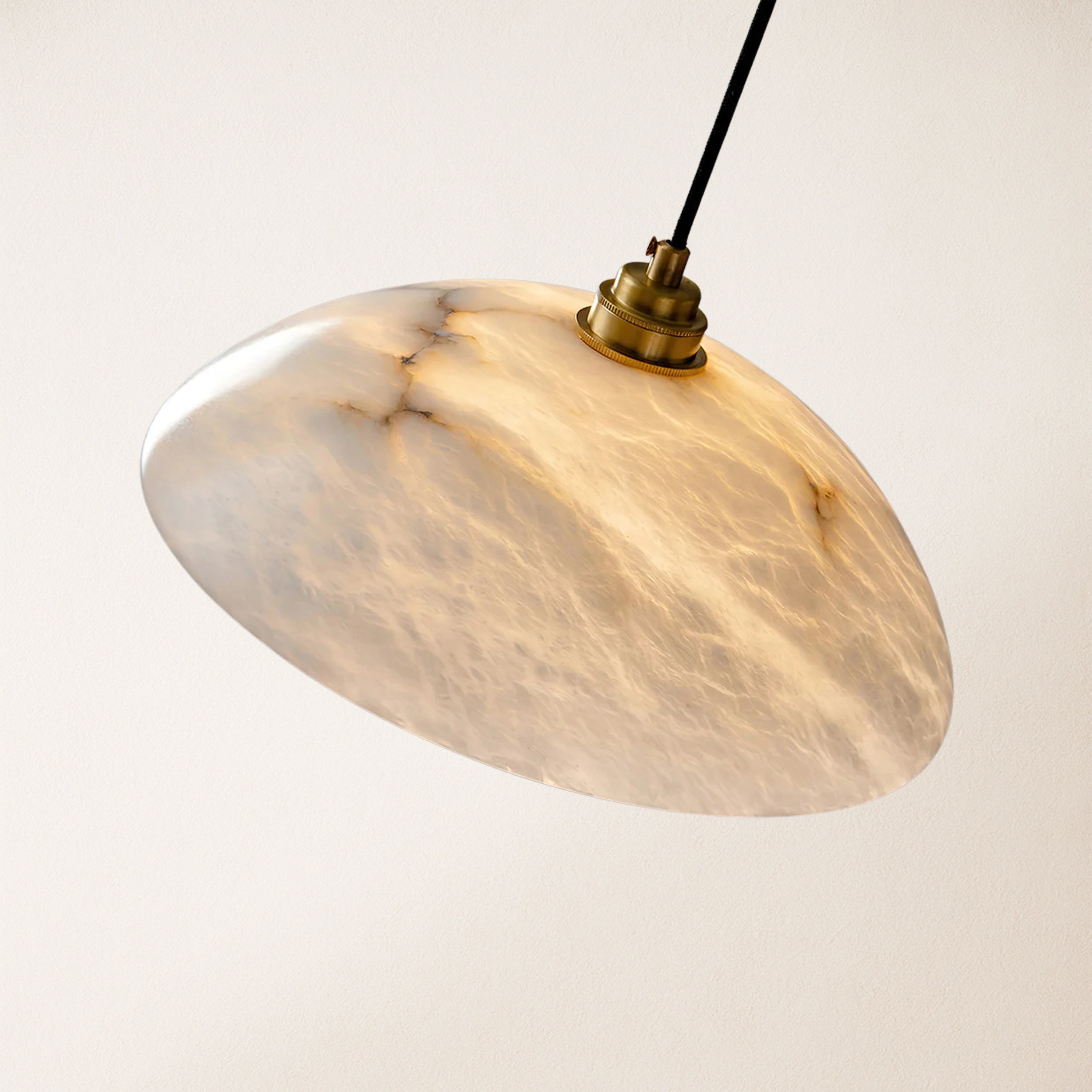 Dadaly Alabaster Modern Small Art Pendant 20"D