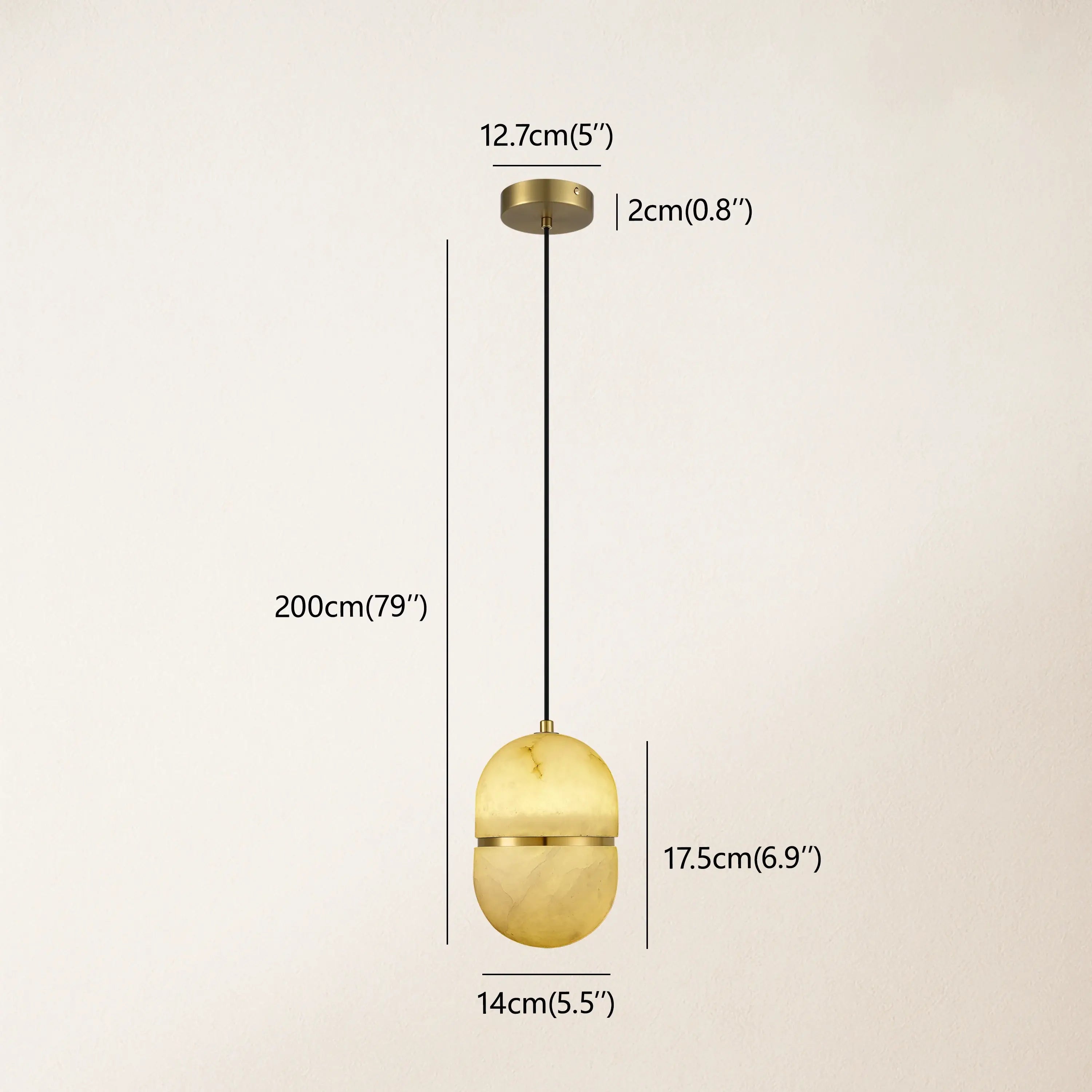 Hecate Alabaster Modern Pendant 5.5''D