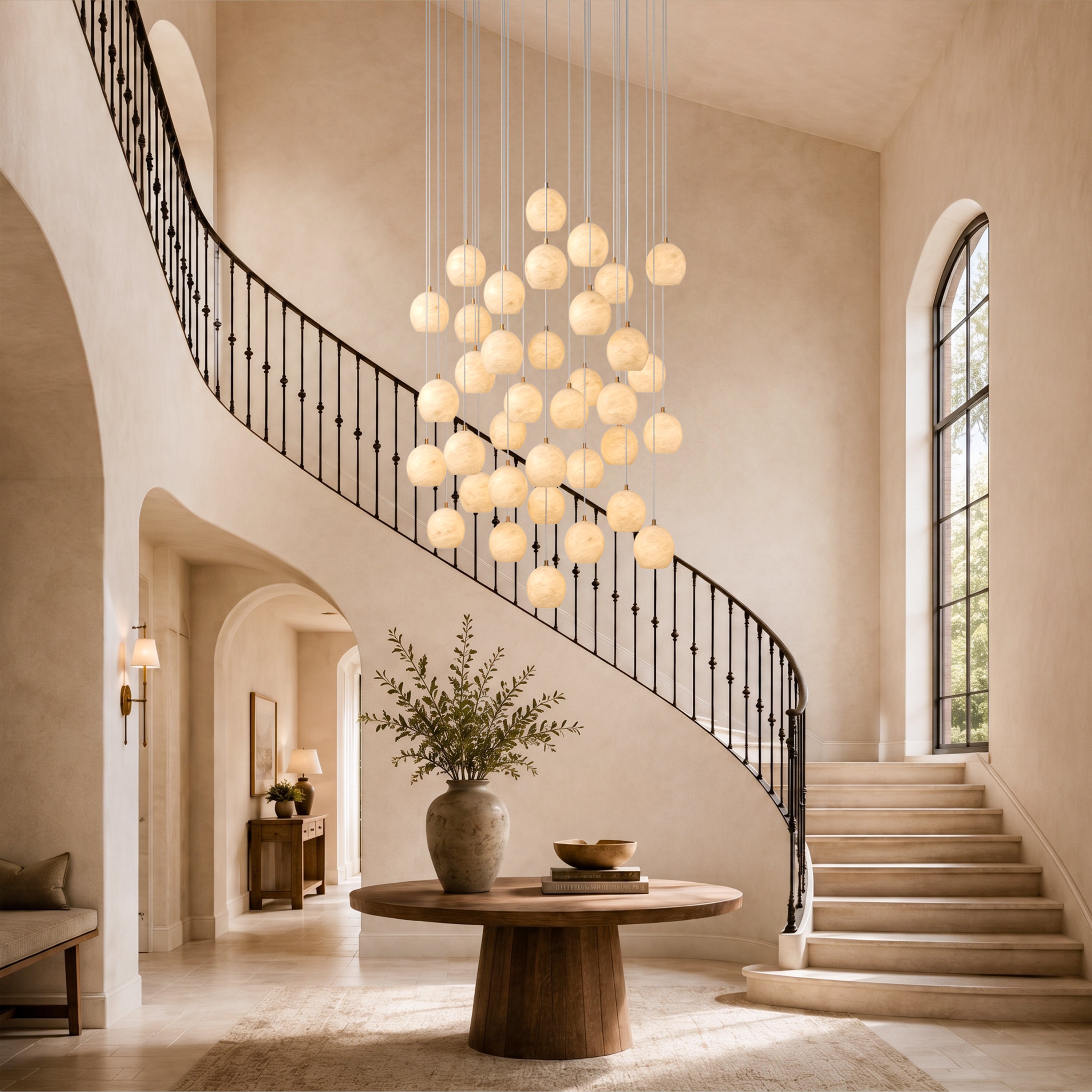 Quorvyn Resin Globe Round Chandelier