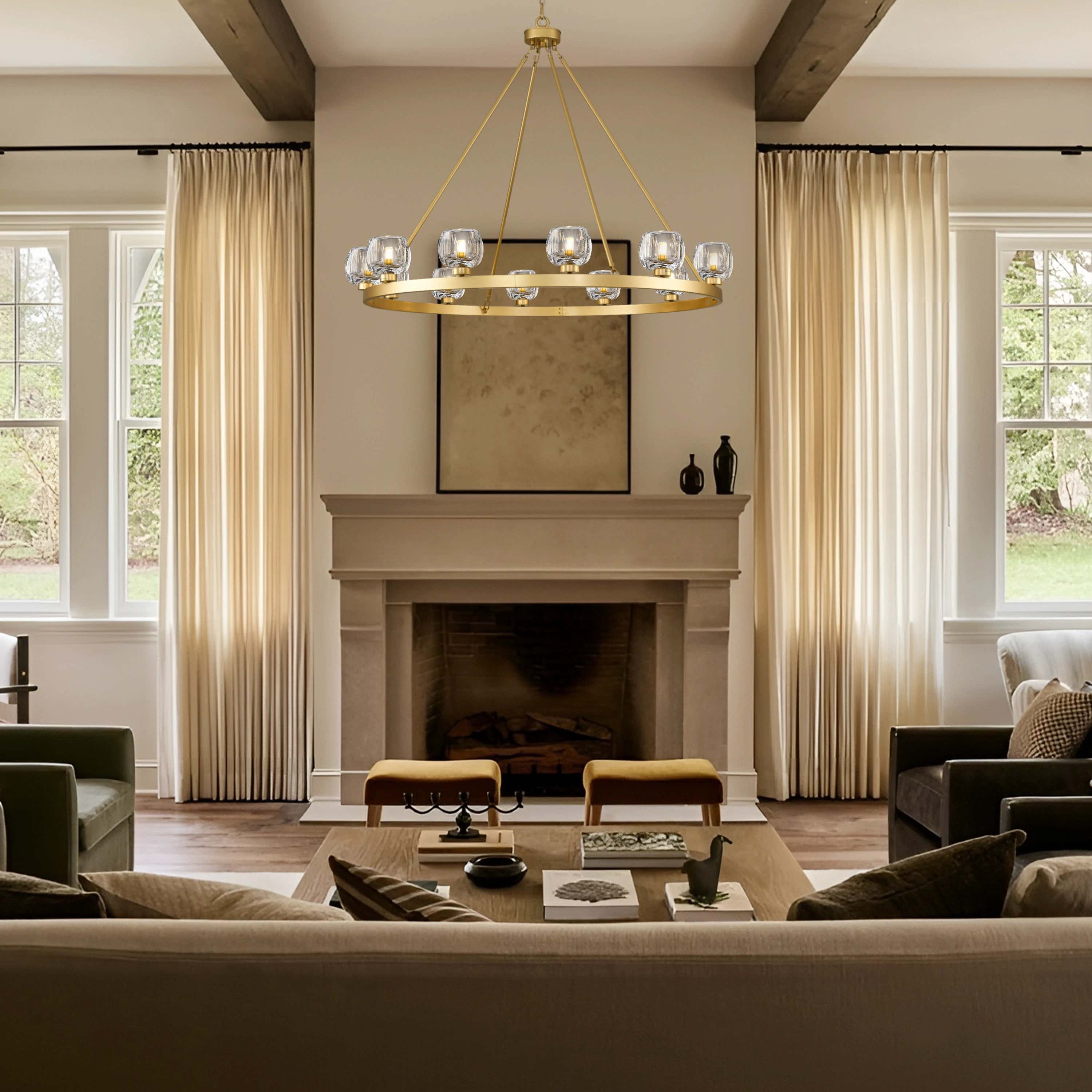 Vellum Round Chandelier 48"D