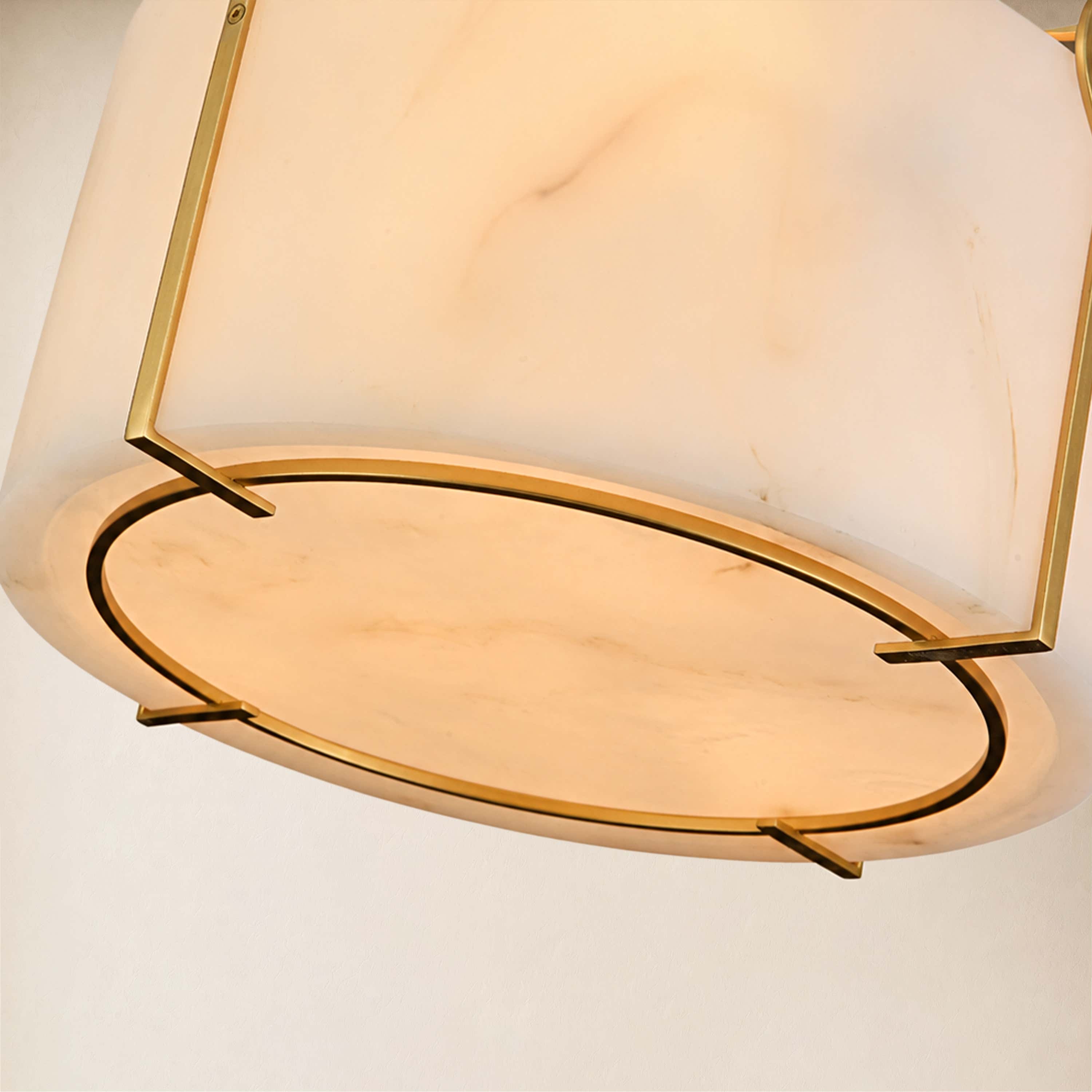 Alora Resin Alabaster Texture Round Flush Mount#Finish_Gold