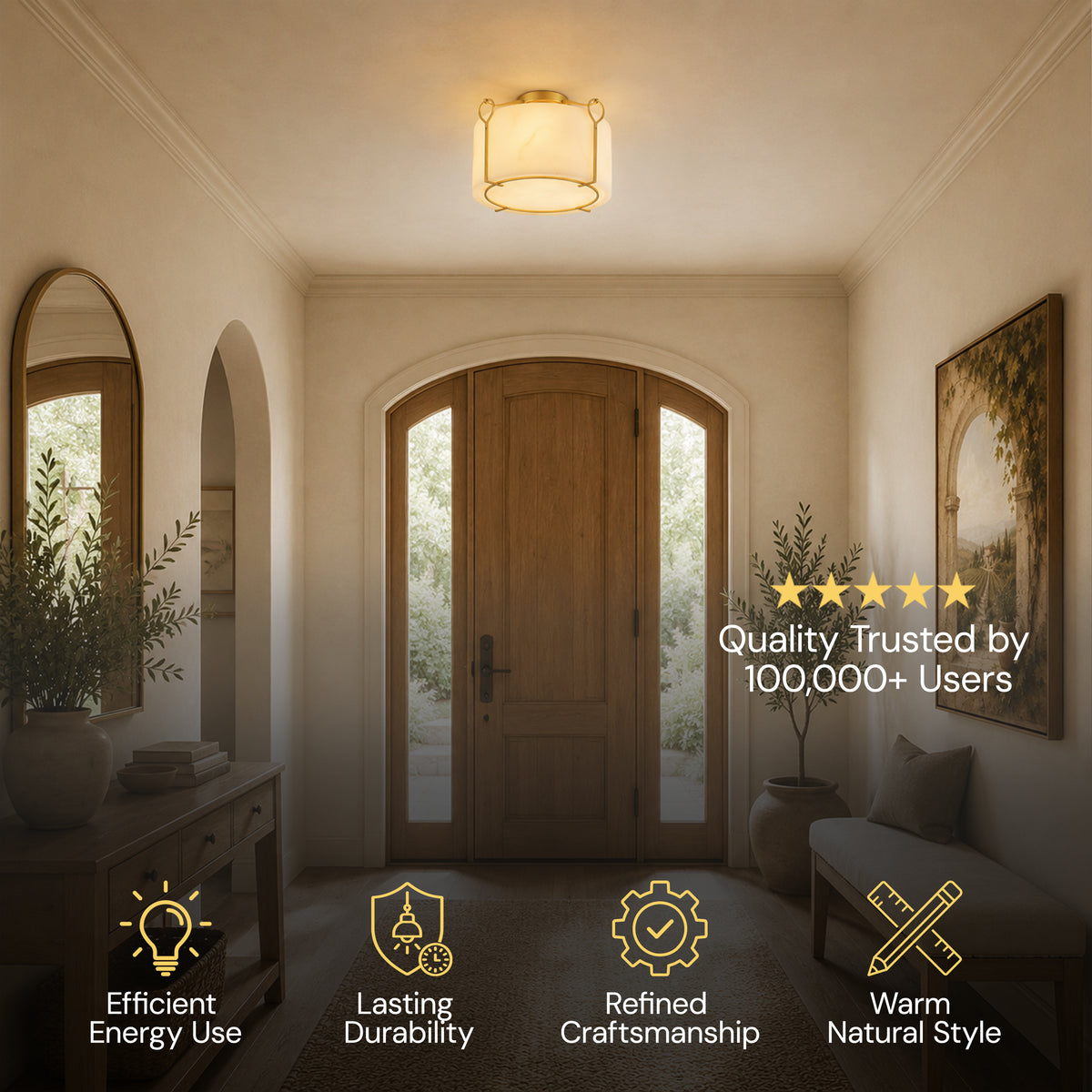 Alora Resin Round Flush Mount