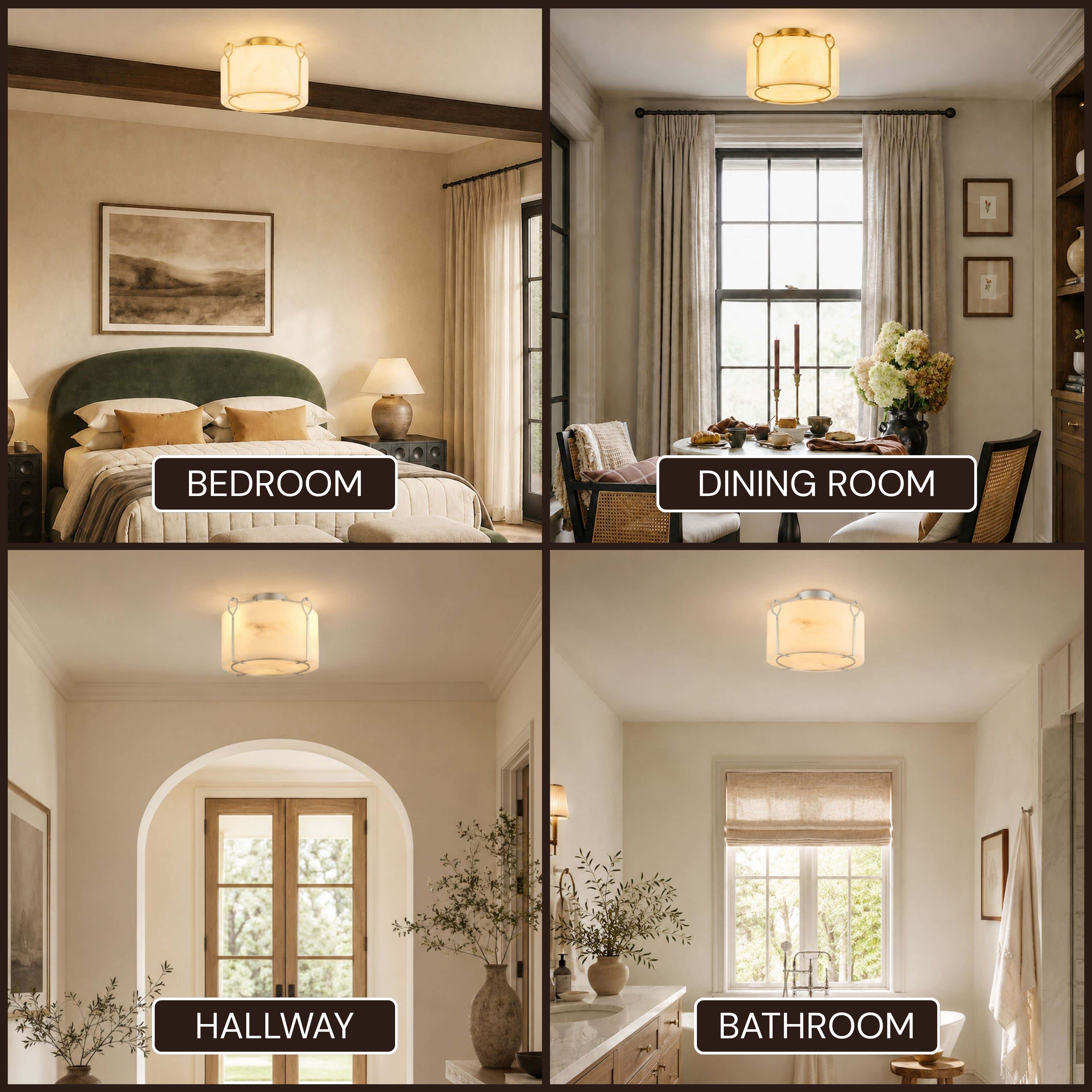 Alora Resin Round Flush Mount