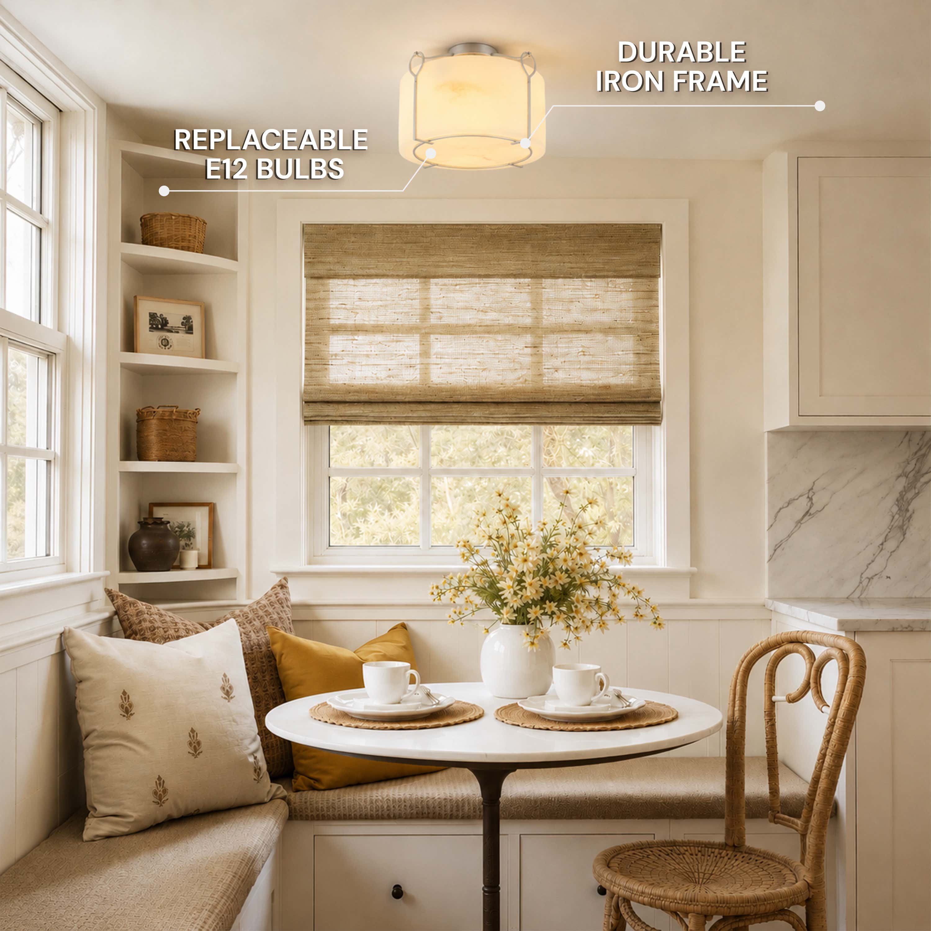 Alora Resin Round Flush Mount