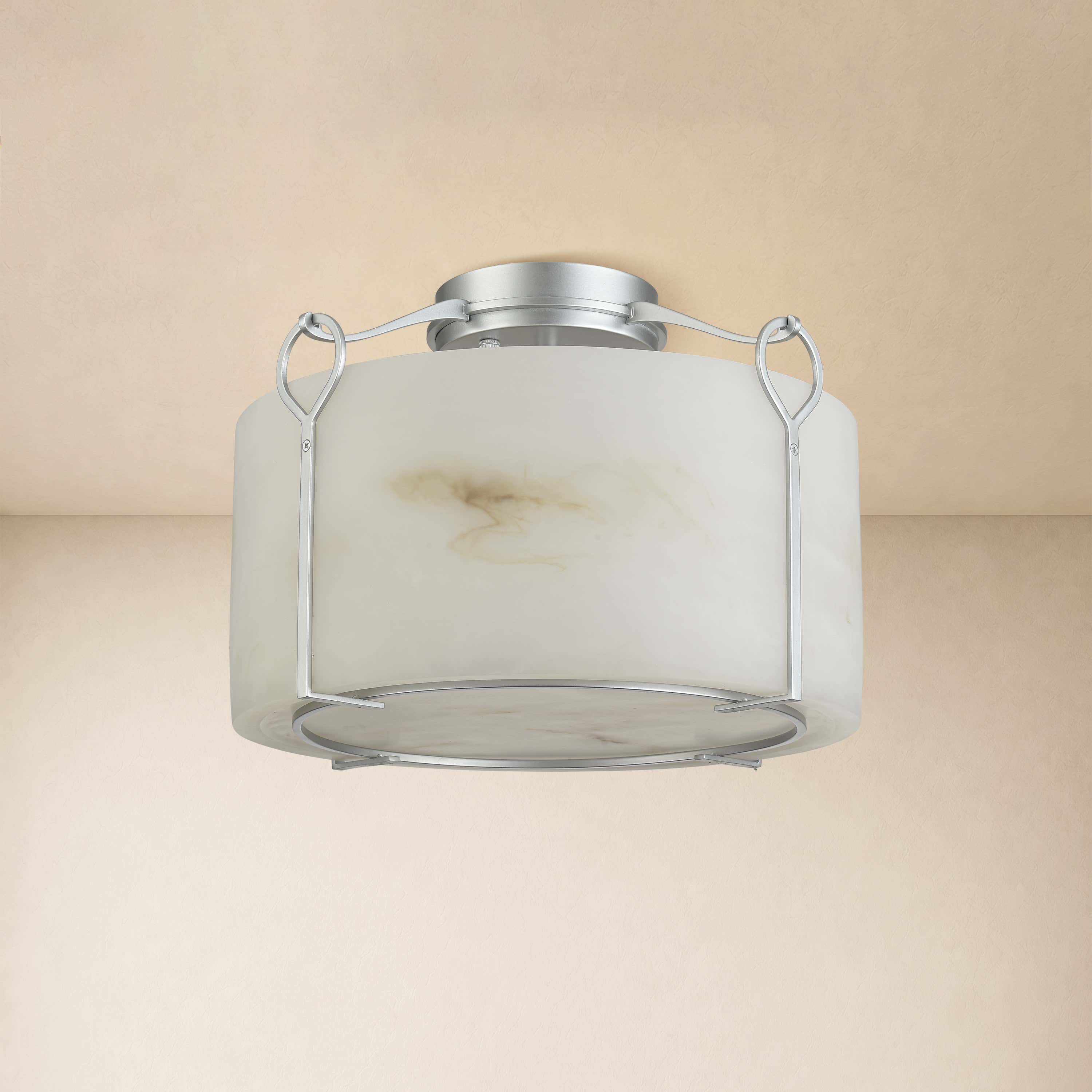Alora Resin Alabaster Texture Round Flush Mount