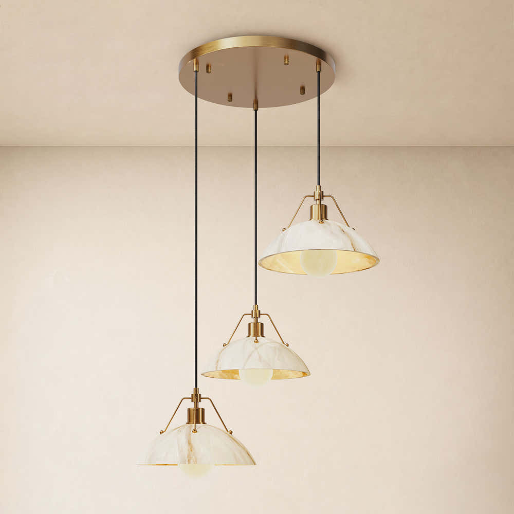 Aurevyn Resin 3-Light Round Pendant 15.7"D #Finish_Gold,Size_15.7"D