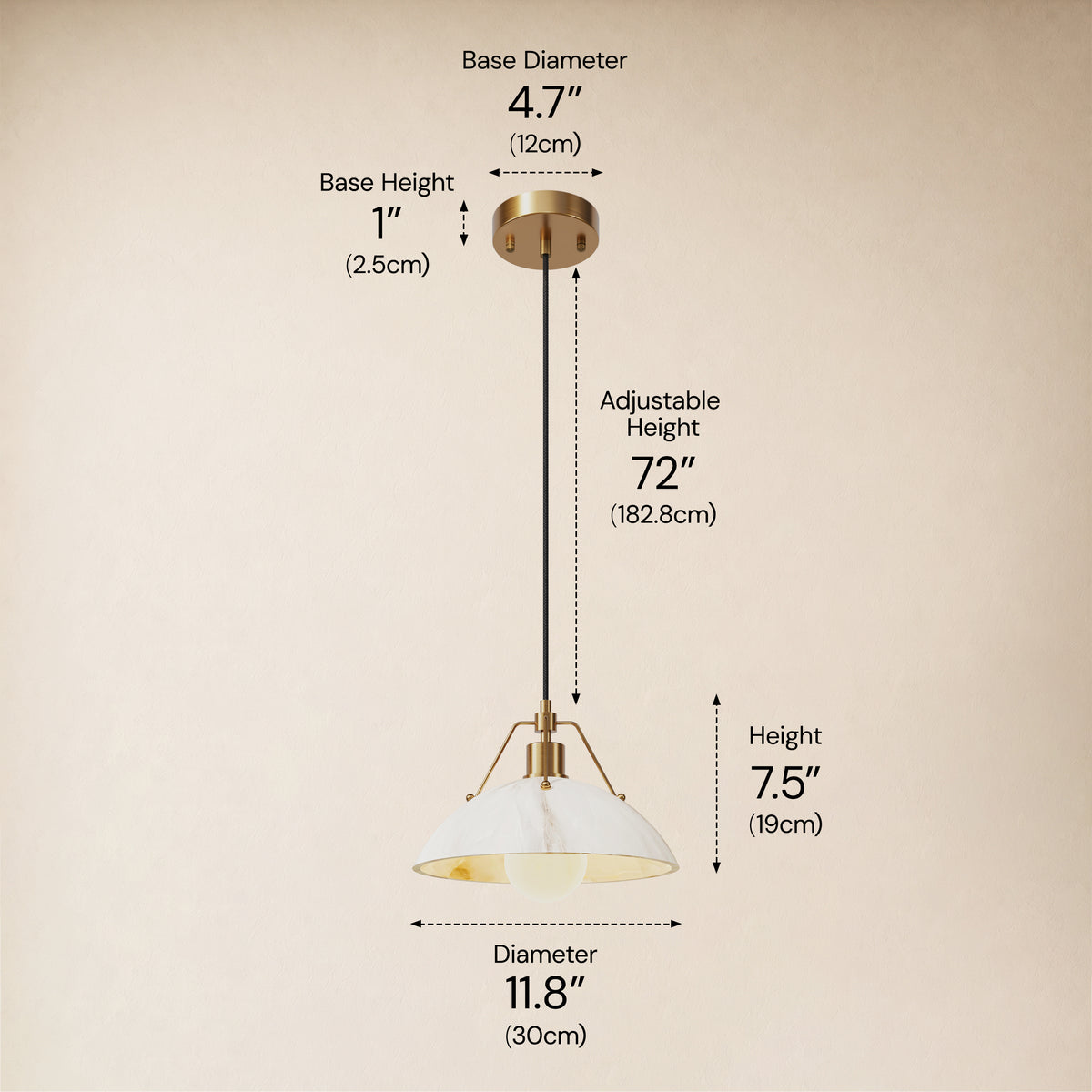 Aurevyn Resin Dome Pendant 11.8" 15.7"D size-image
