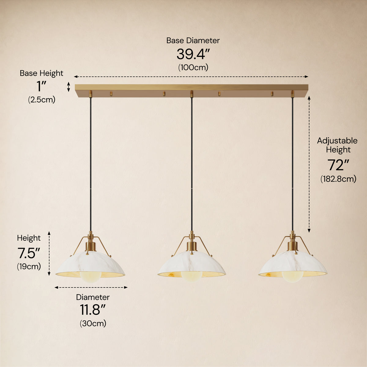 Aurevyn Resin Multi-Light Linear Pendant size-image