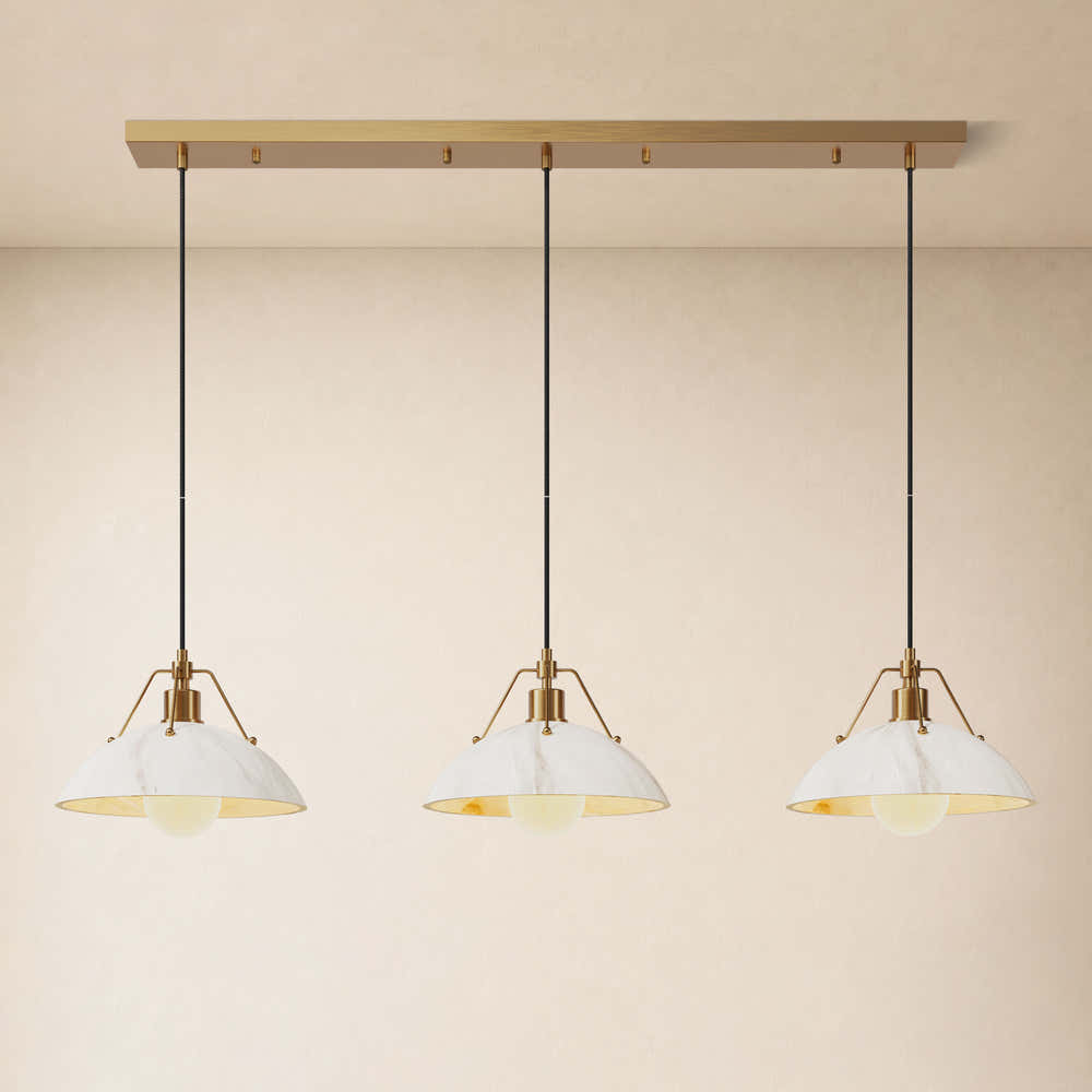 Aurevyn Resin Multi-Light Linear Pendant #Finish_Gold,Size_39.4"