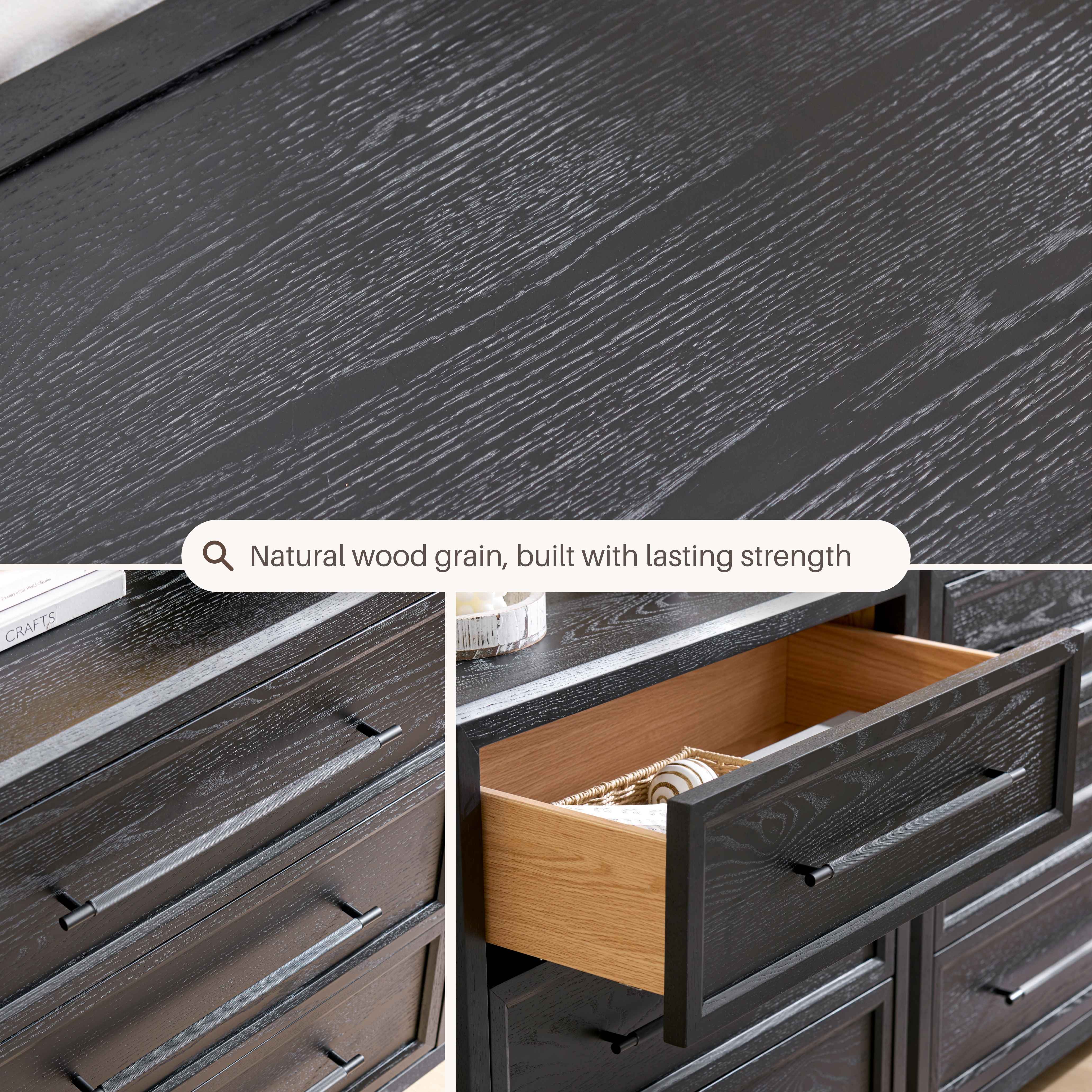 Alvar 95″ Oak 9-Drawer Chest(Set of 3)