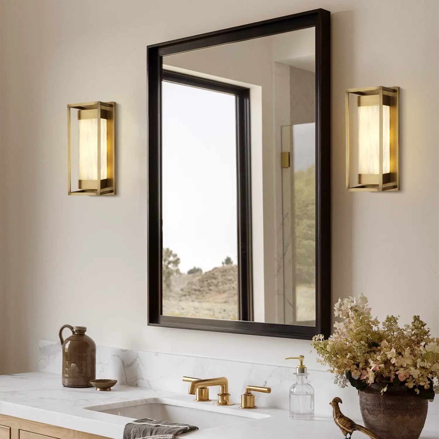 Bravura Alabaster Wall Sconce 15.7"H