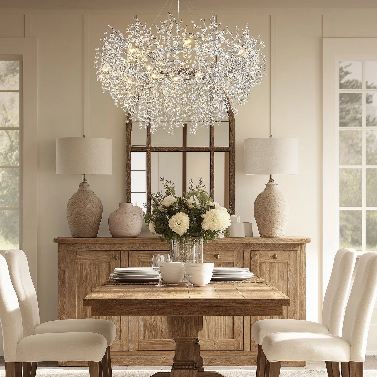 Lustre Branches Round Chandelier 48"