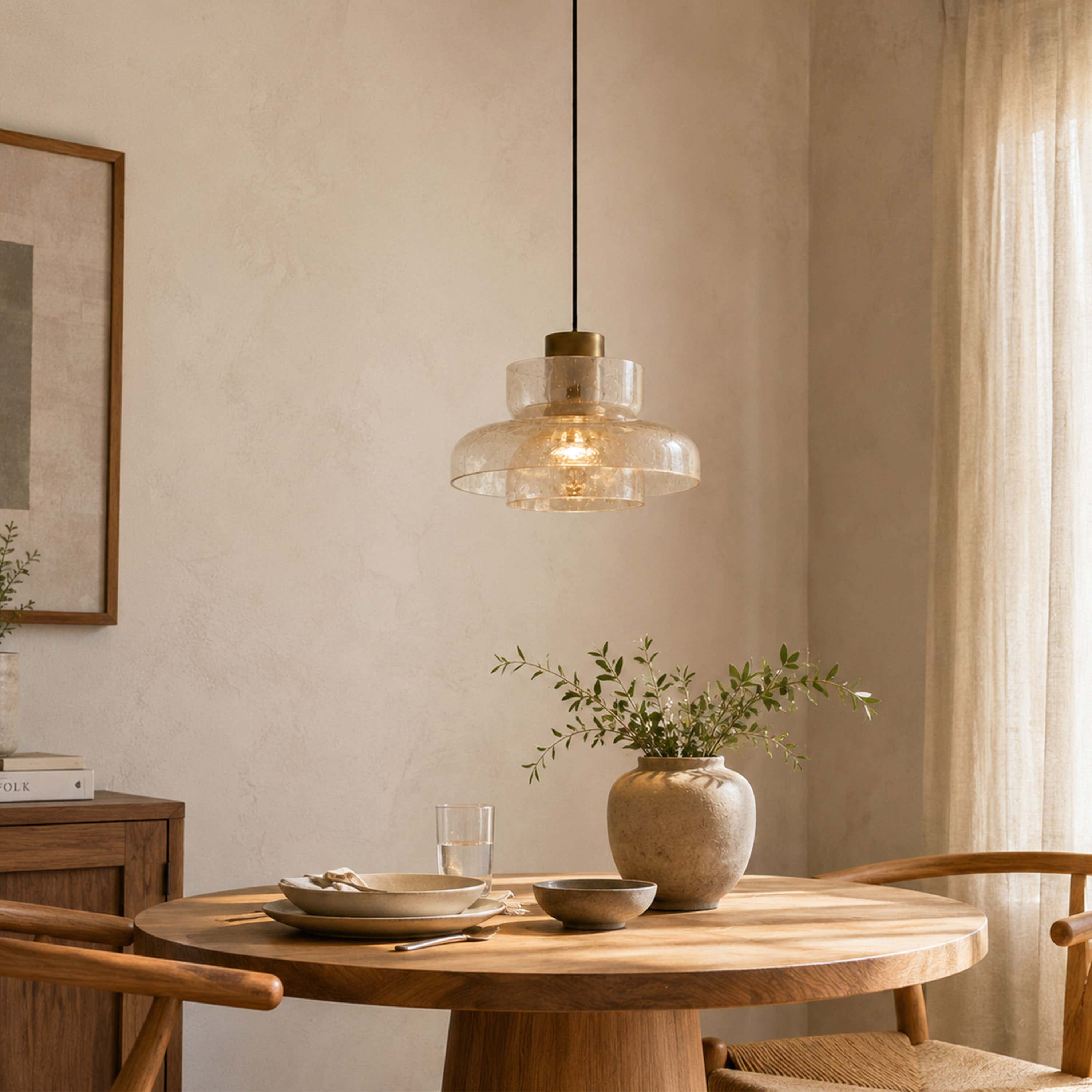 Zendria Crackle Glass Pendant Light