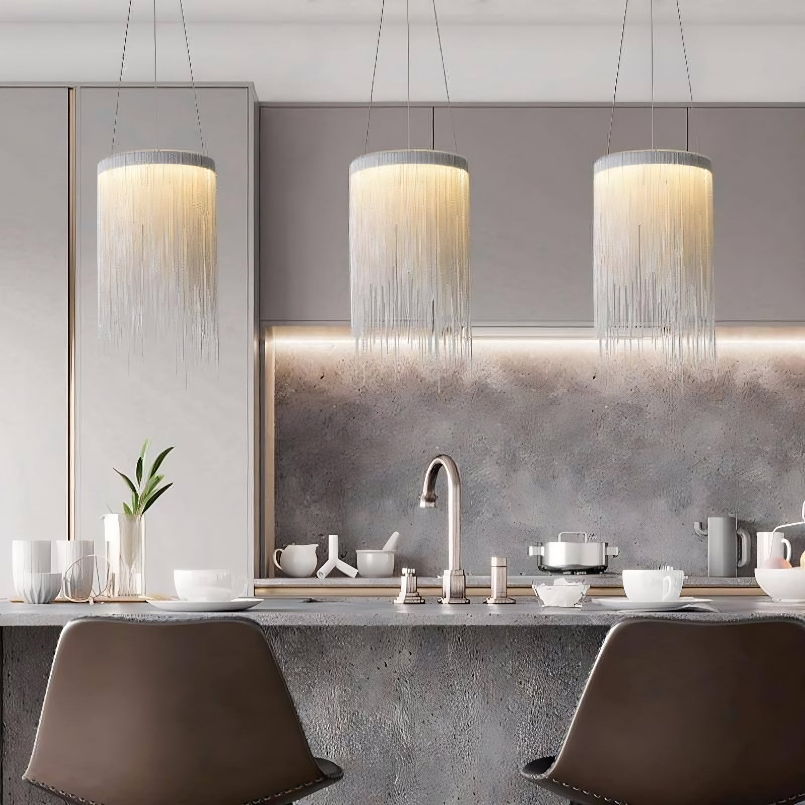 Teresa Cadena Chain Tassel Pendant Light Fixture