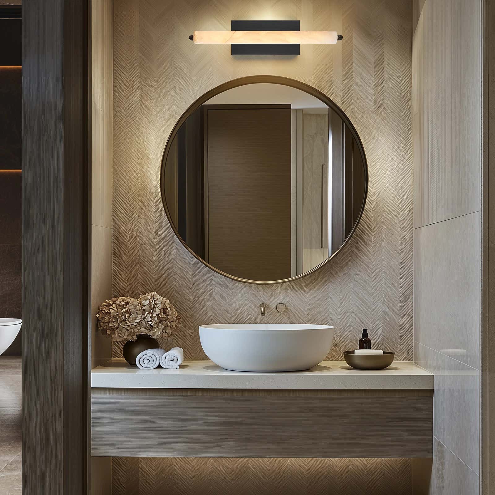 Clara Glow Alabaster Single Wall Sconce 19"H