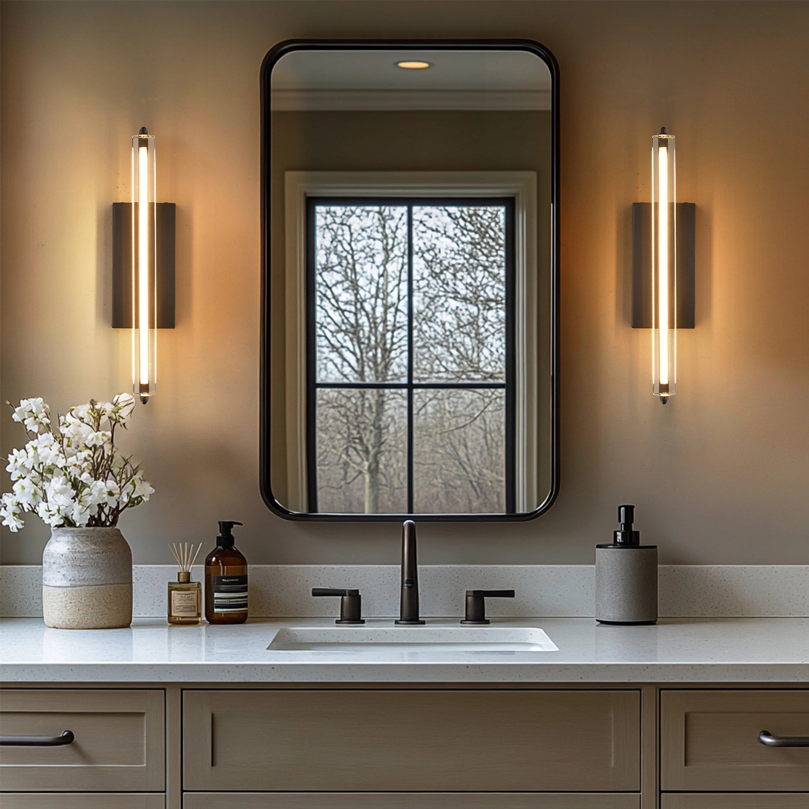 Clara Glow Crystal Single Wall Sconce 19"