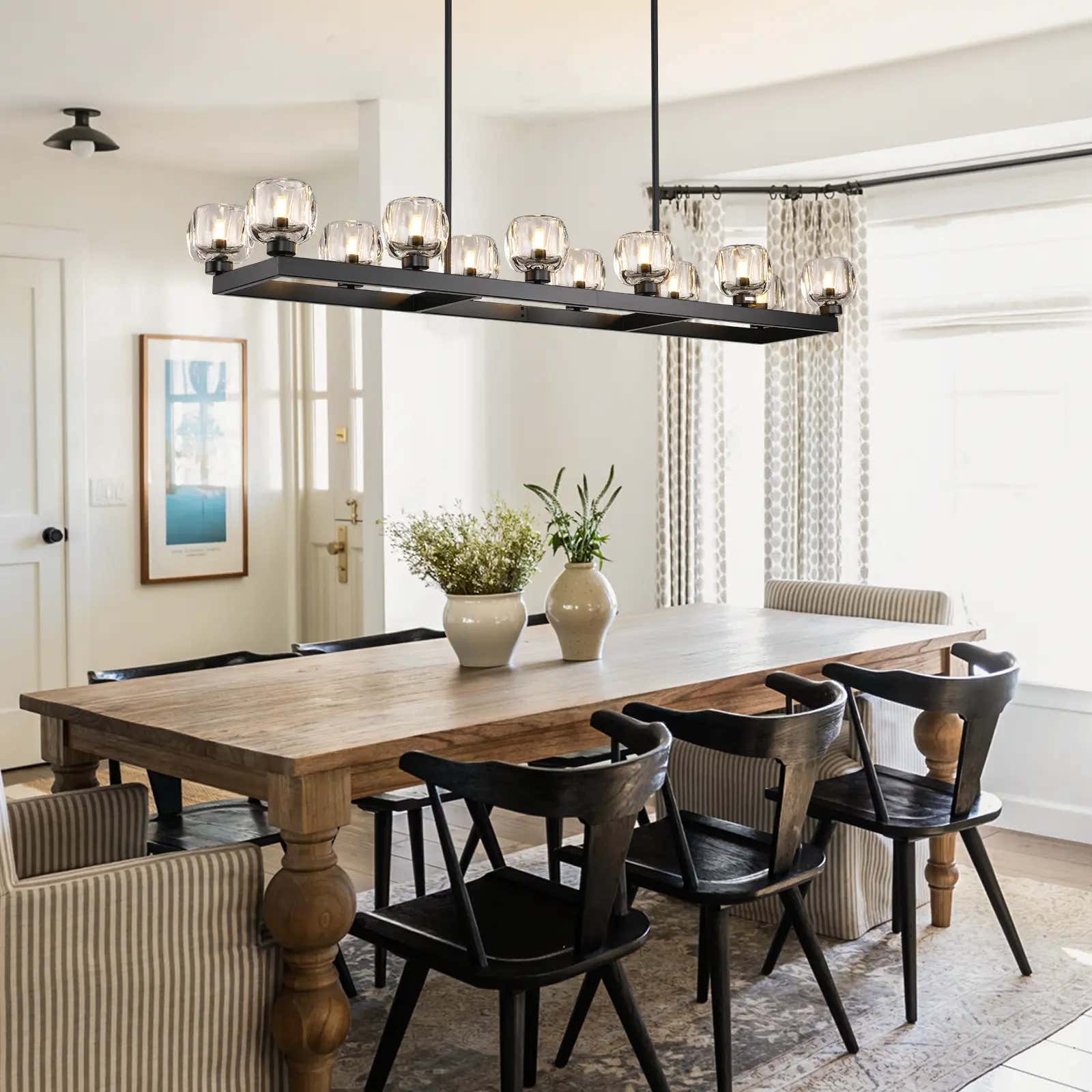 Vellum Rectangular Chandelier 68"W