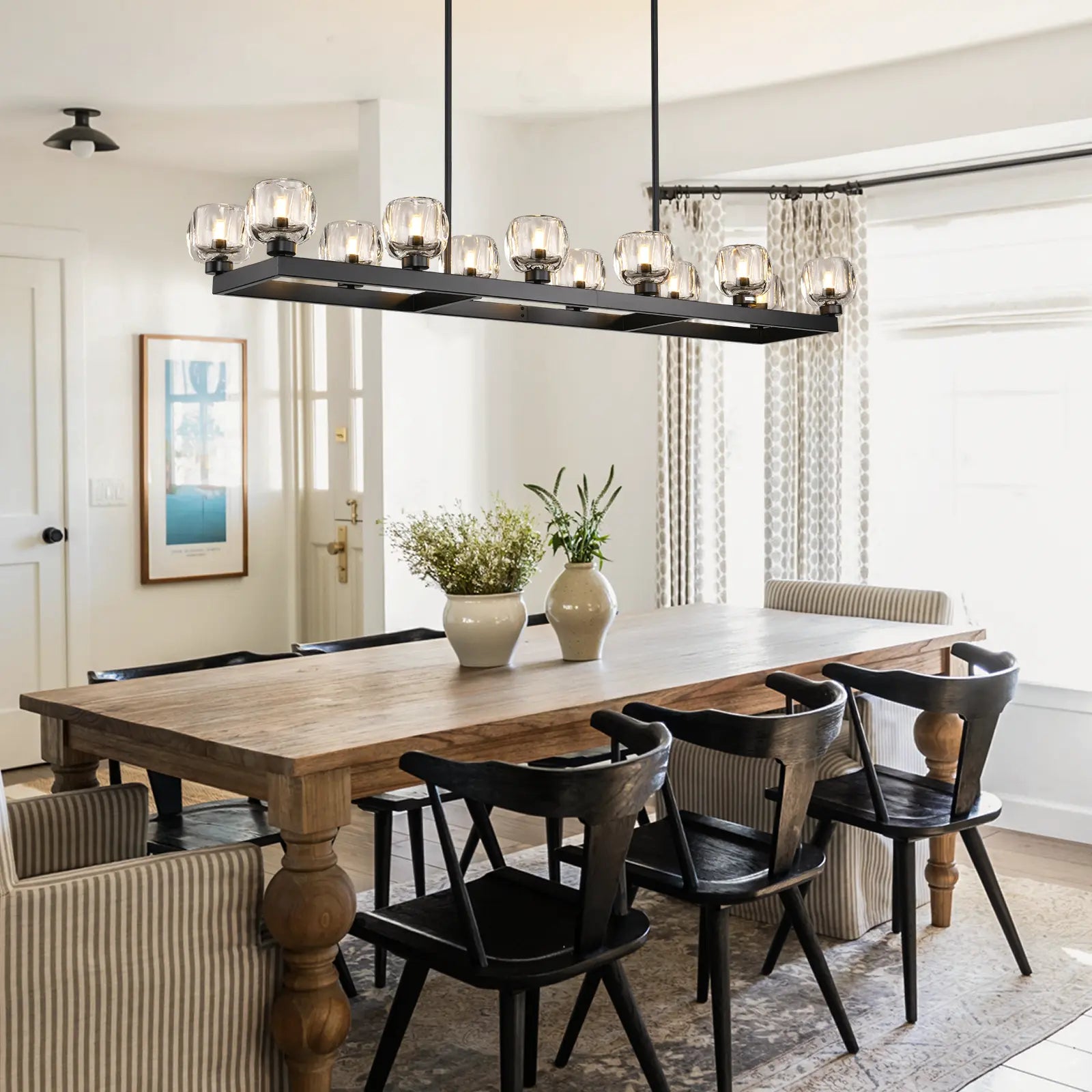 Vellum Rectangular Chandelier 68"W