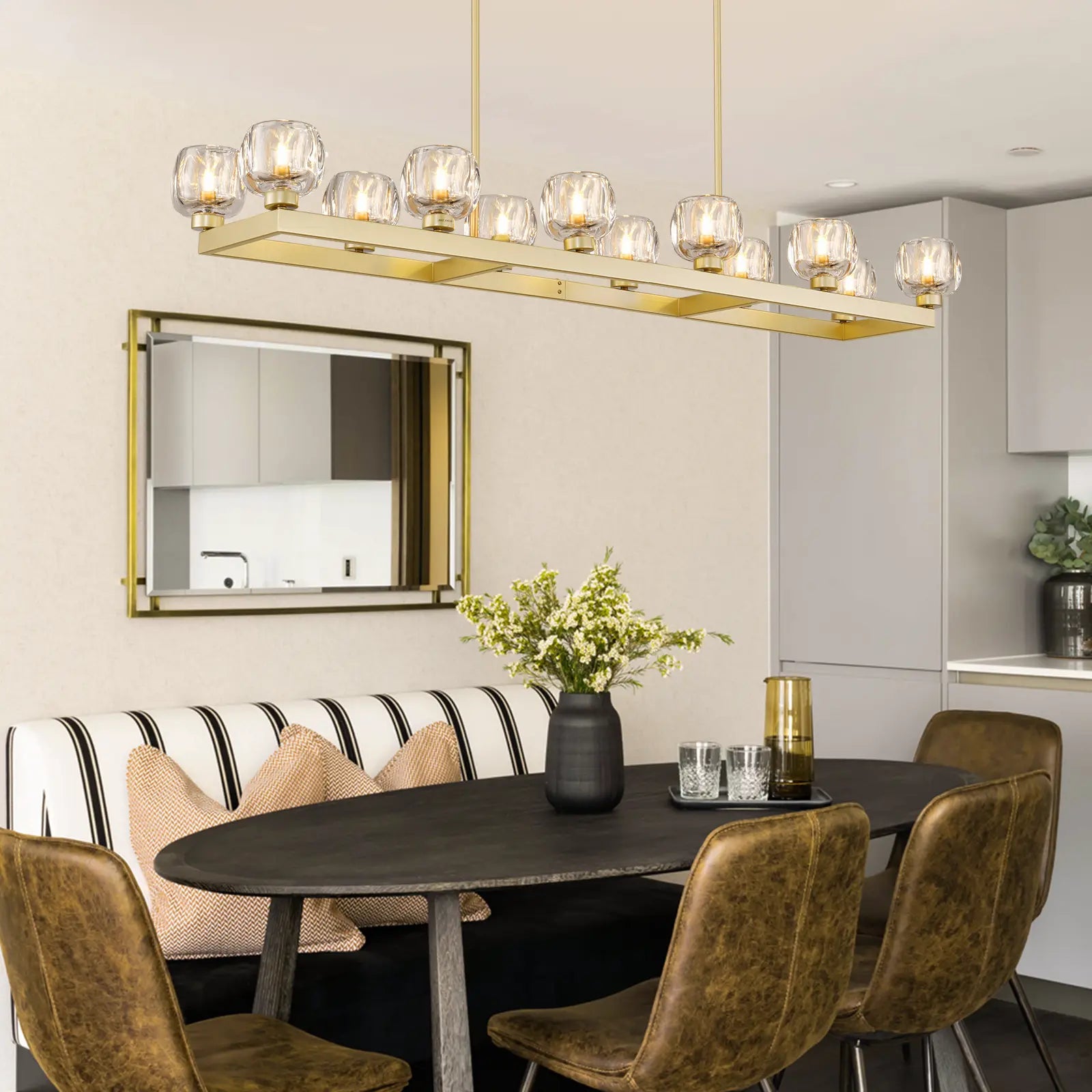 Vellum Rectangular Chandelier 68"