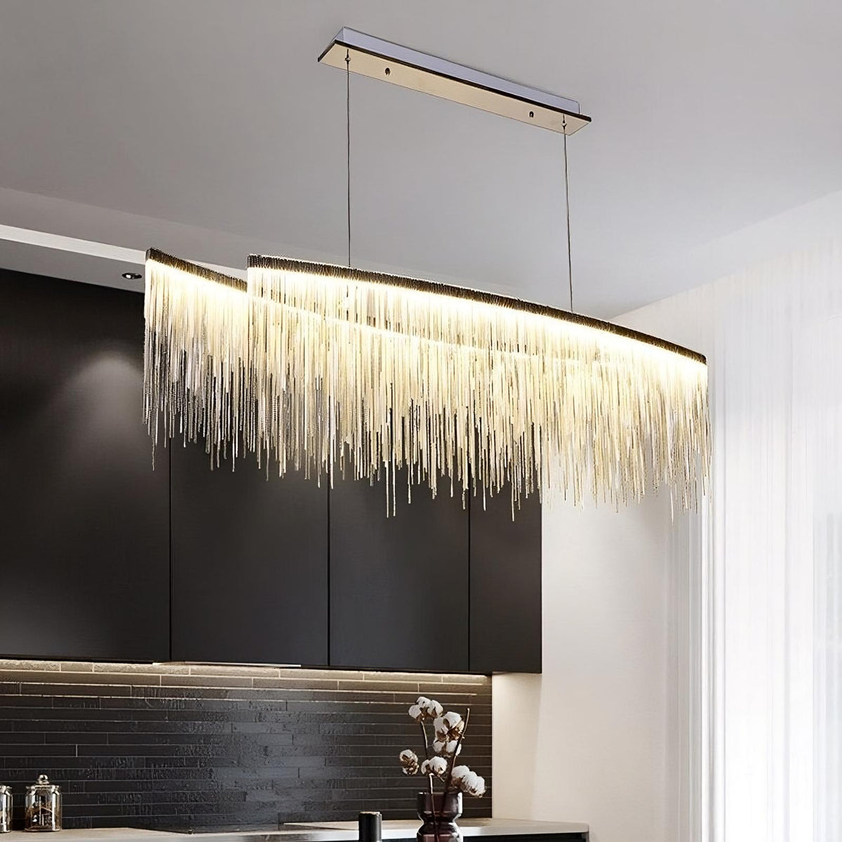 Teresa 47" Cadena Metal Tassel Dining Room Light