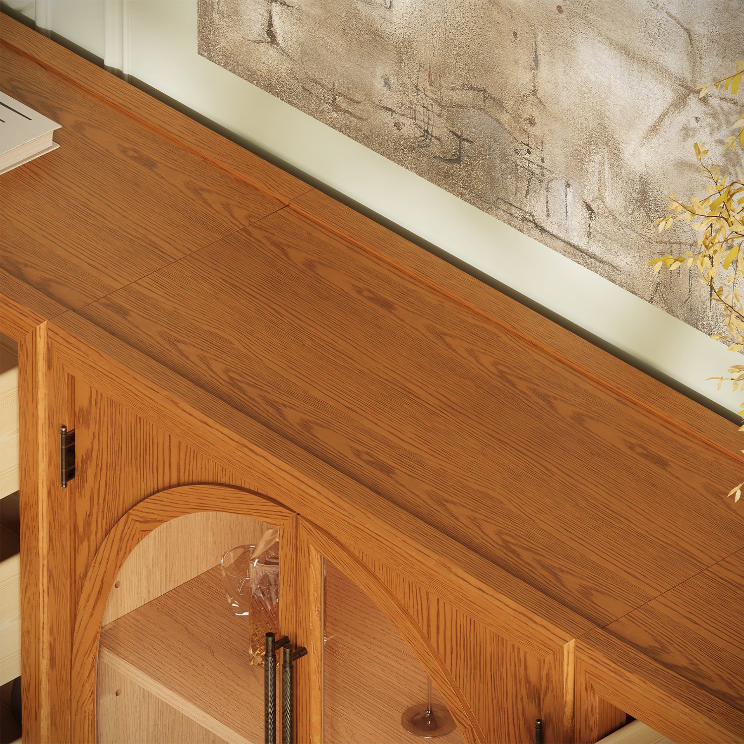 Alvar Arched 126″ Oak Modular Media Console(Set of 4)