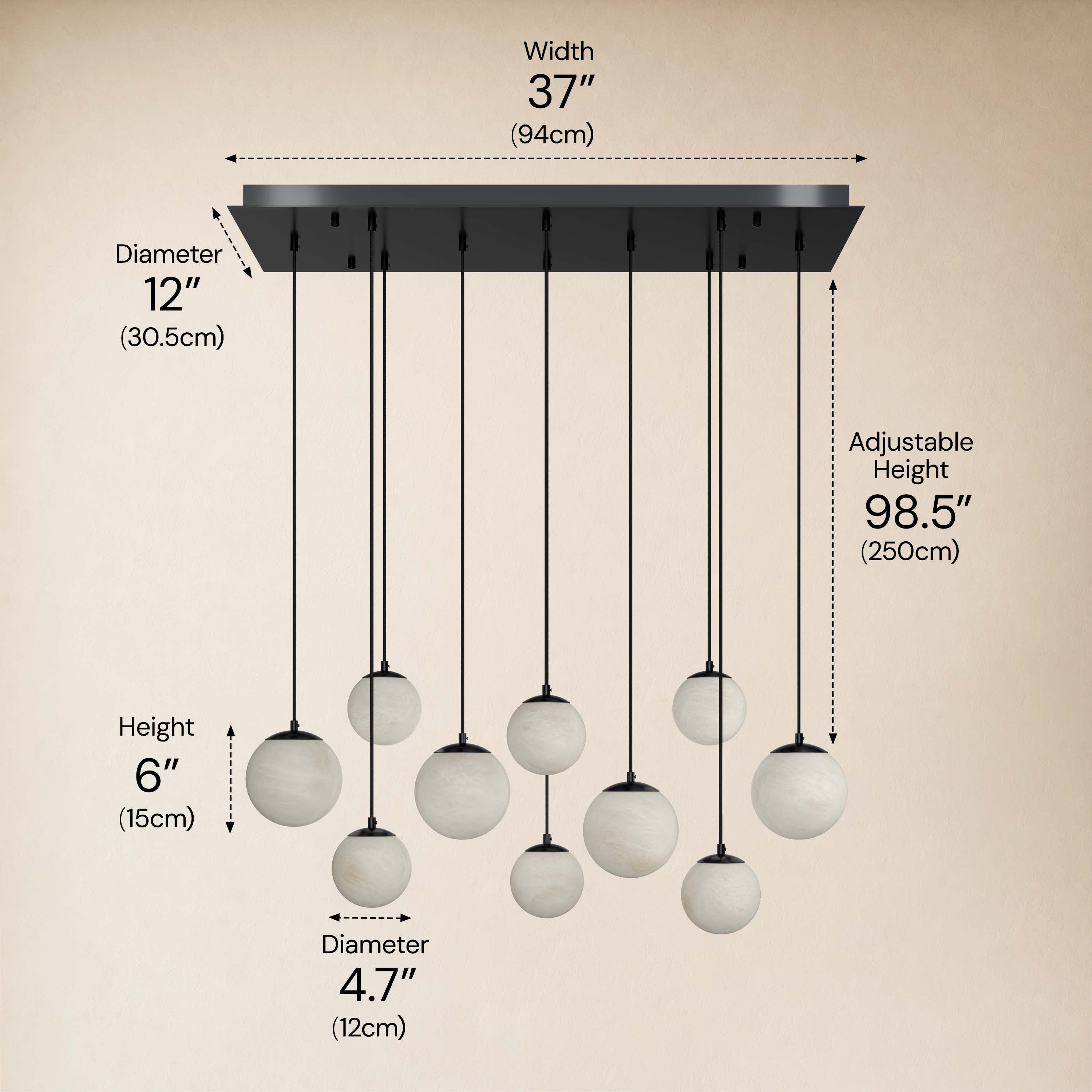 Elviora Resin Globe Rectangular Chandelier