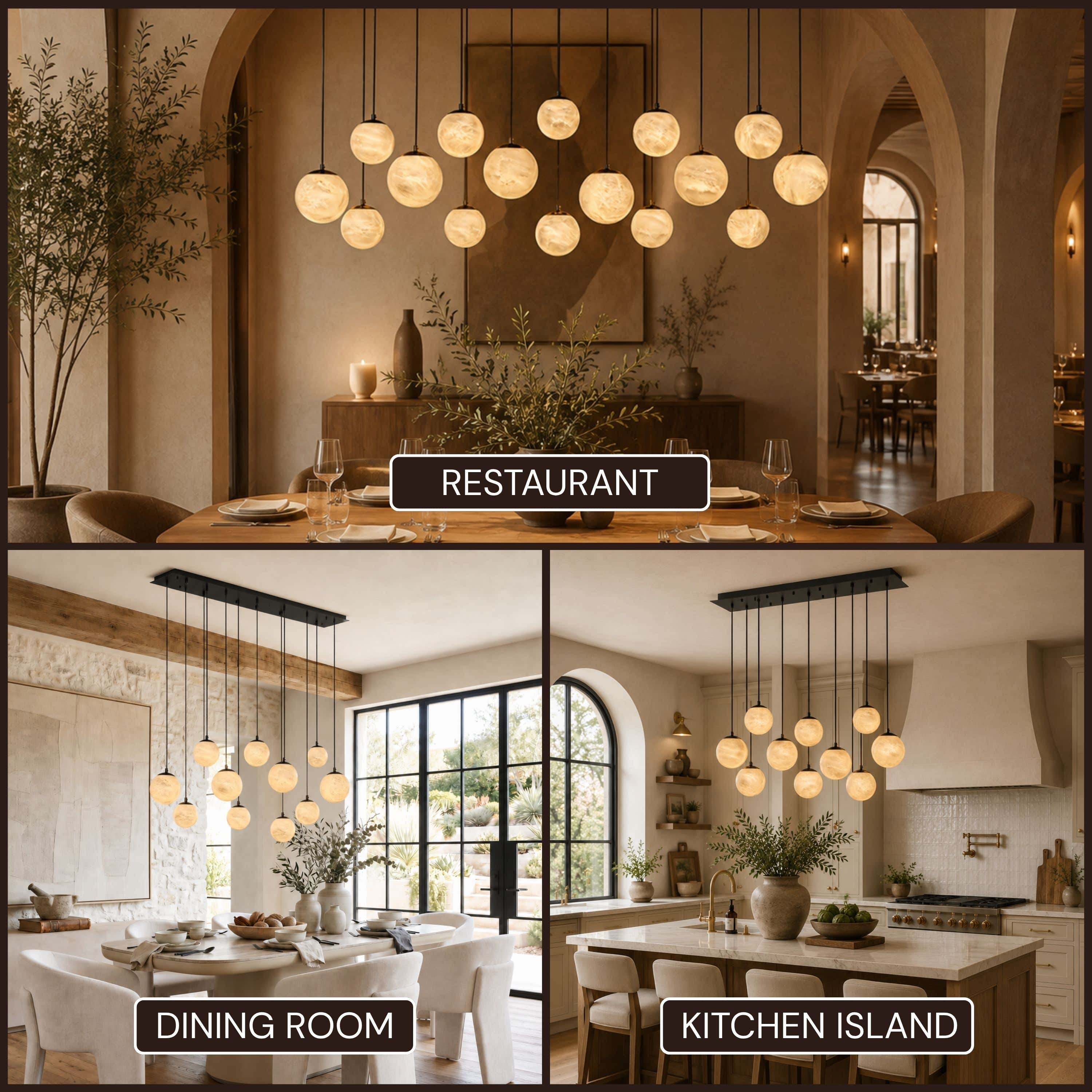Elviora Resin Globe Rectangular Chandelier