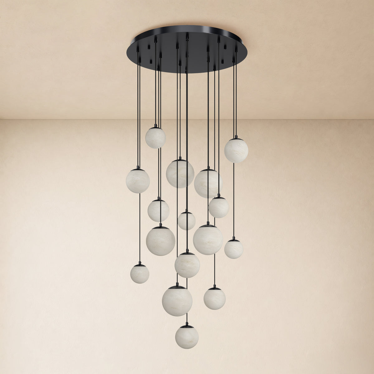 Elviora Resin Globe Round Chandelier