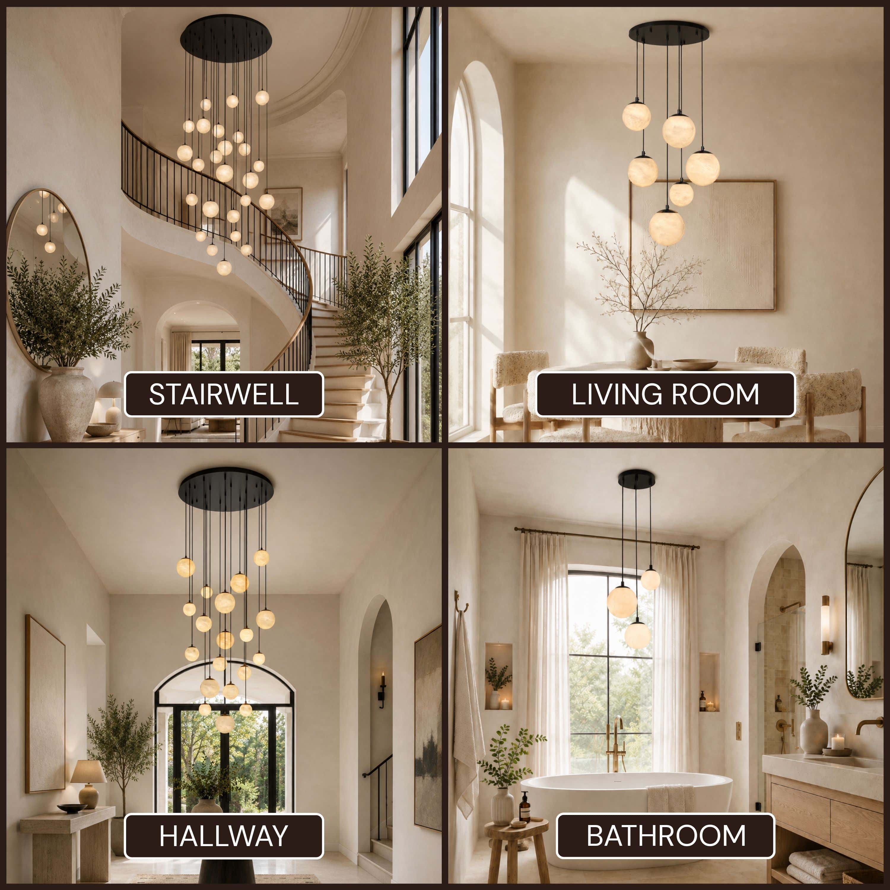 Elviora Resin Globe Round Chandelier