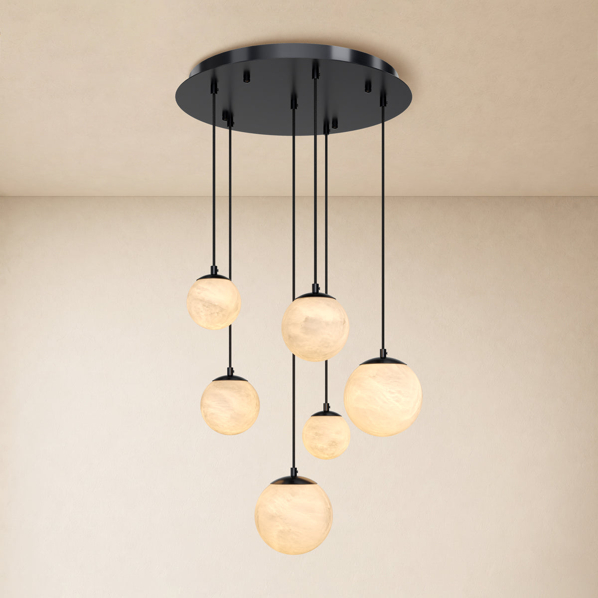 Elviora Resin Globe Round Chandelier