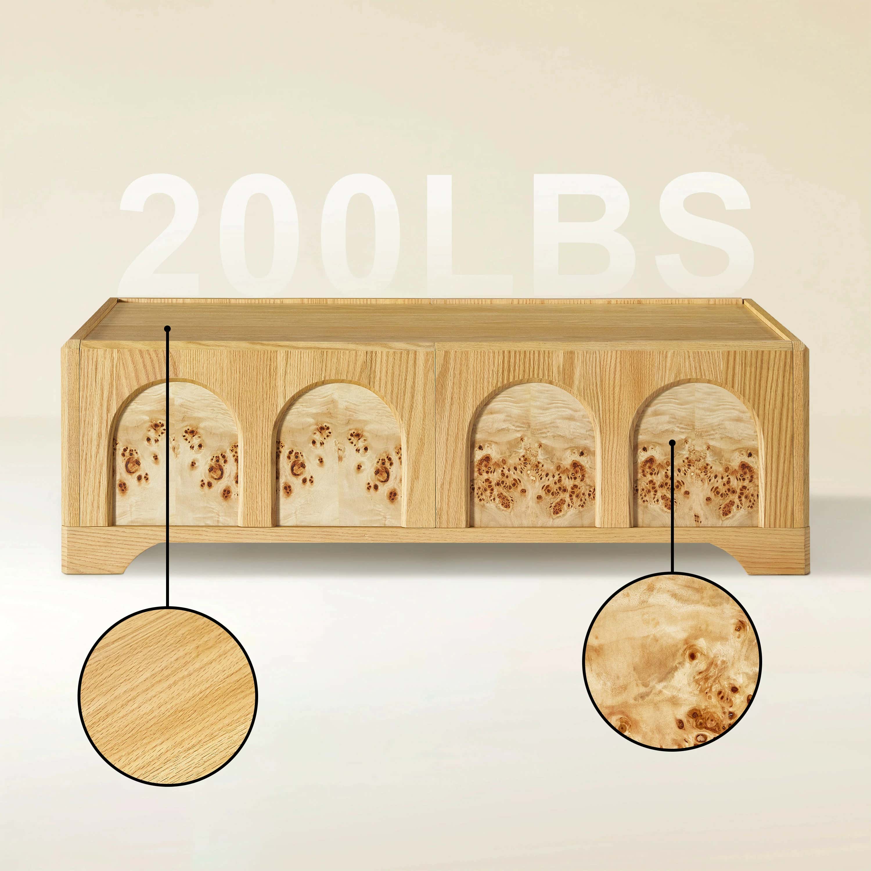 Aurora Oak Coffee Table 48"