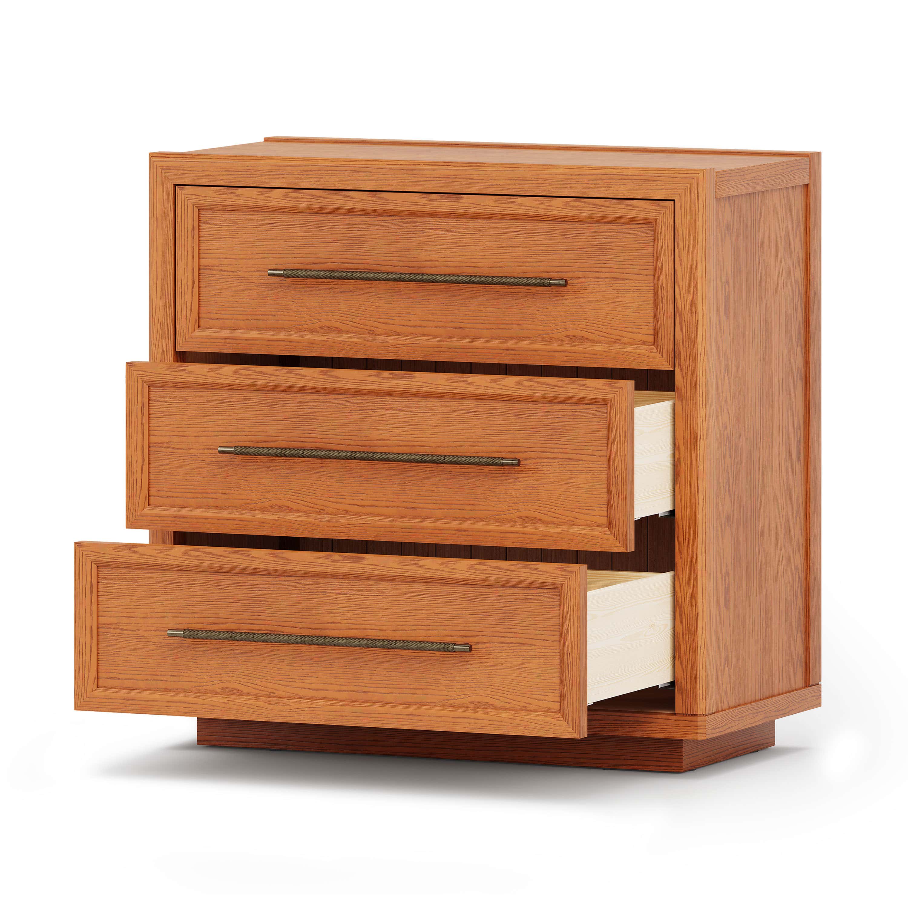 Alvar 95″ Oak 9-Drawer Chest(Set of 3)