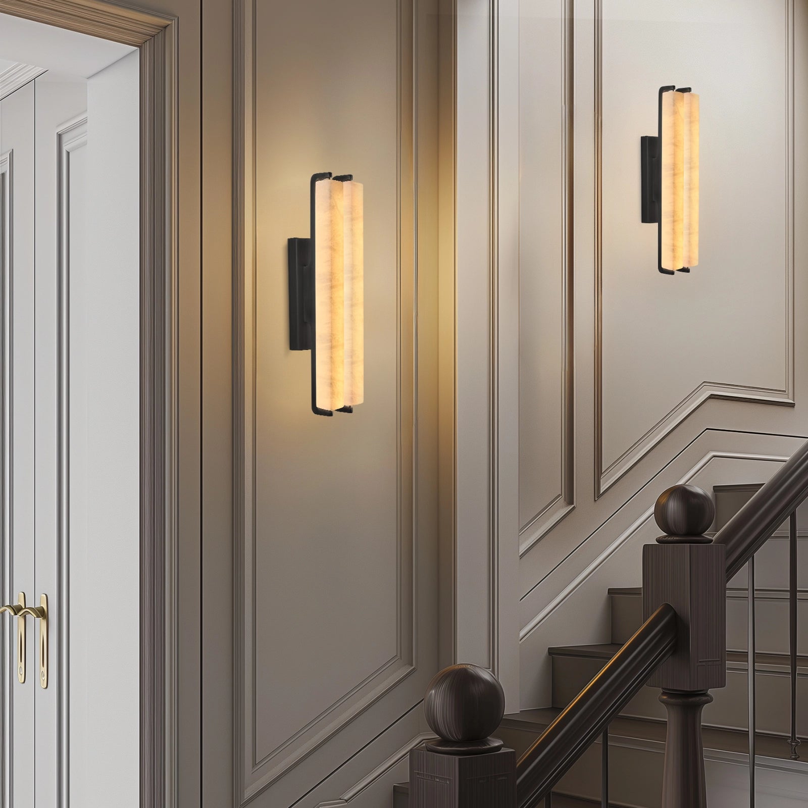 Clara Glow Alabaster Double Wall Sconce 19"H