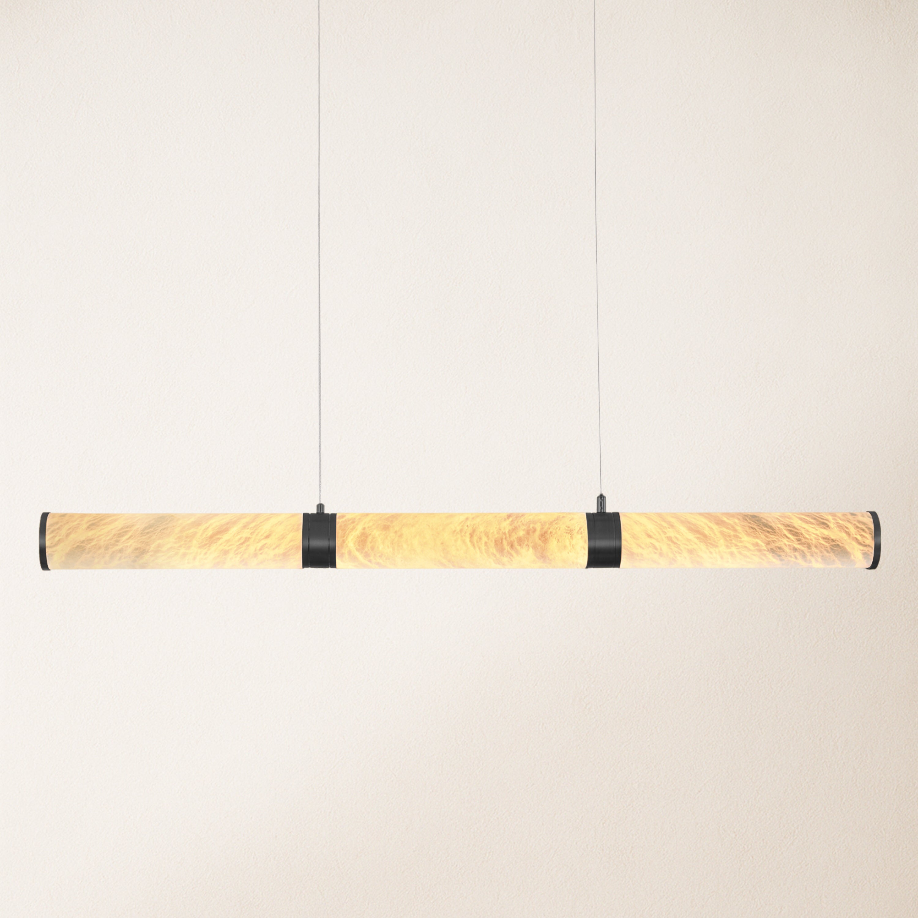 Sylvia Alabaster Linear Chandelier 47"#Finish_Black