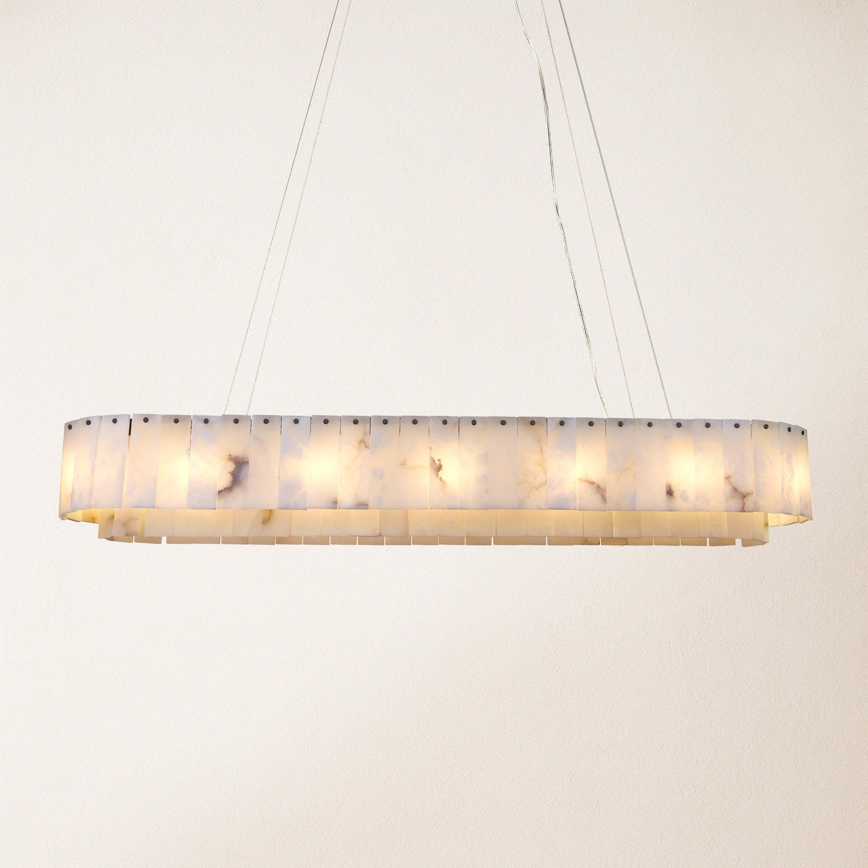 Sawyer Alabaster Oval Chandelier 54"