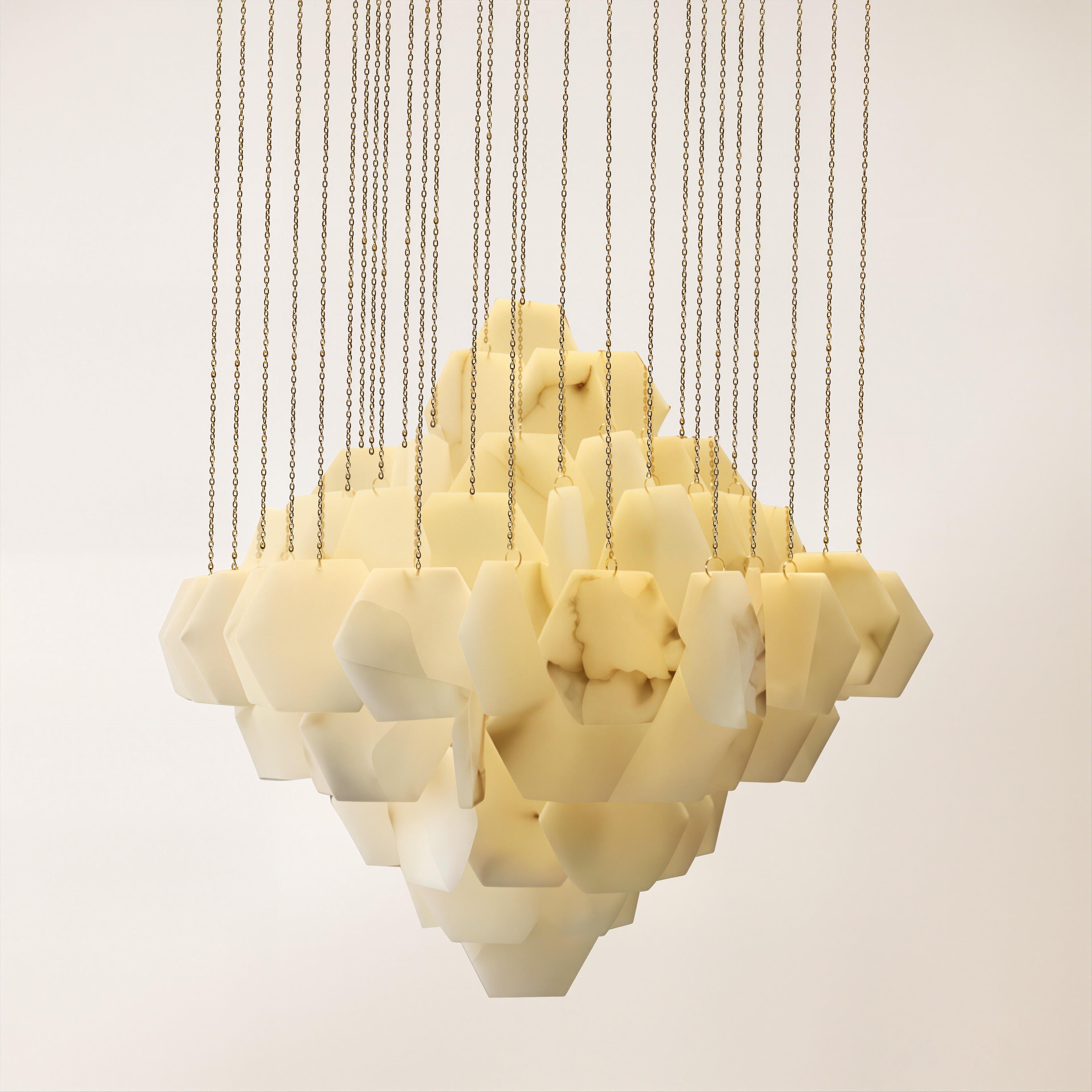 Talan Multi-layer Irregular Alabaster Chandelier 39"D