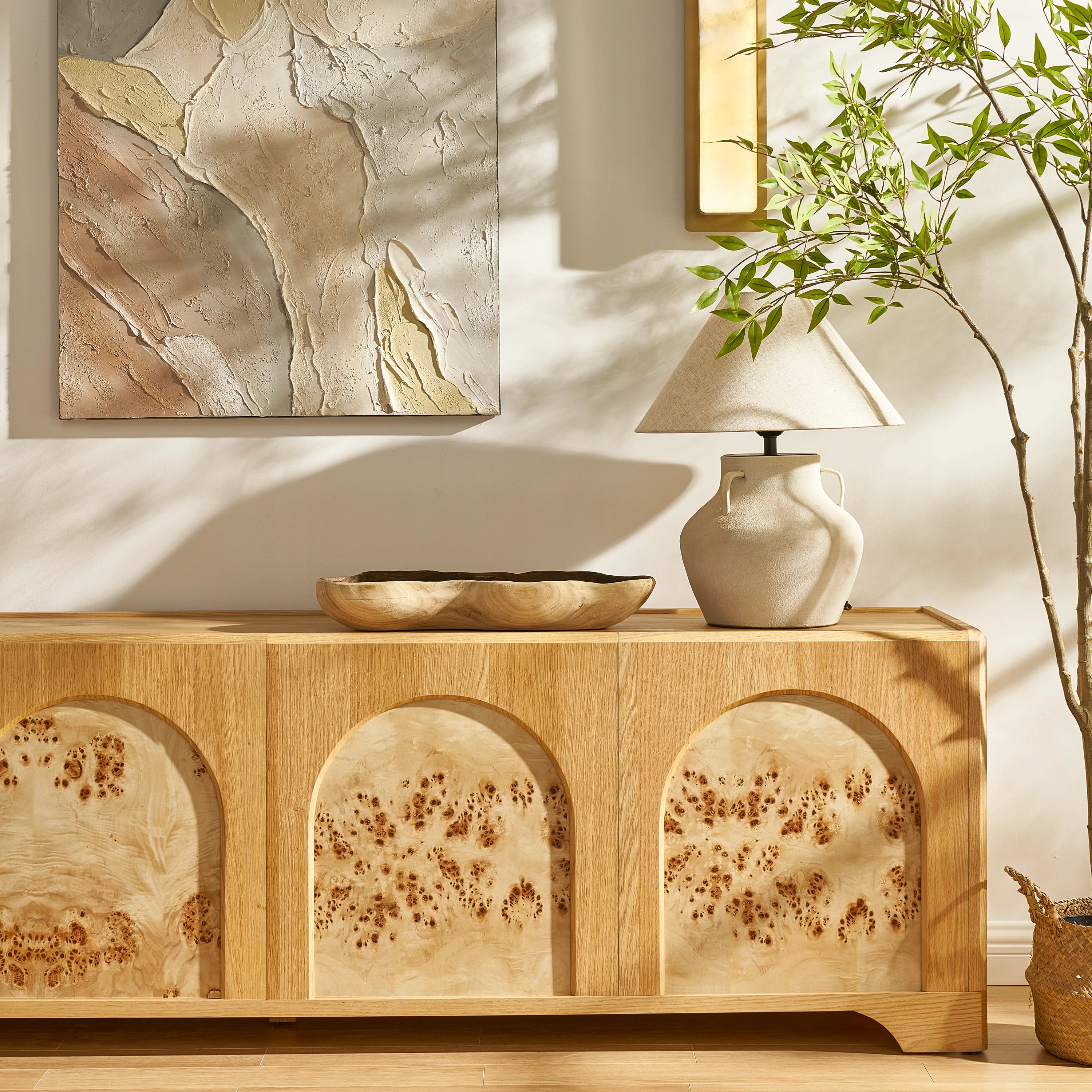 Aurora Oak Media Console 80"