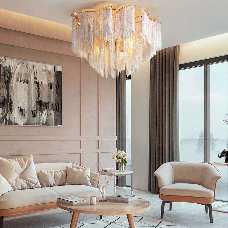 Teresa Cadena Chain Tassel Ceiling Light Fixture