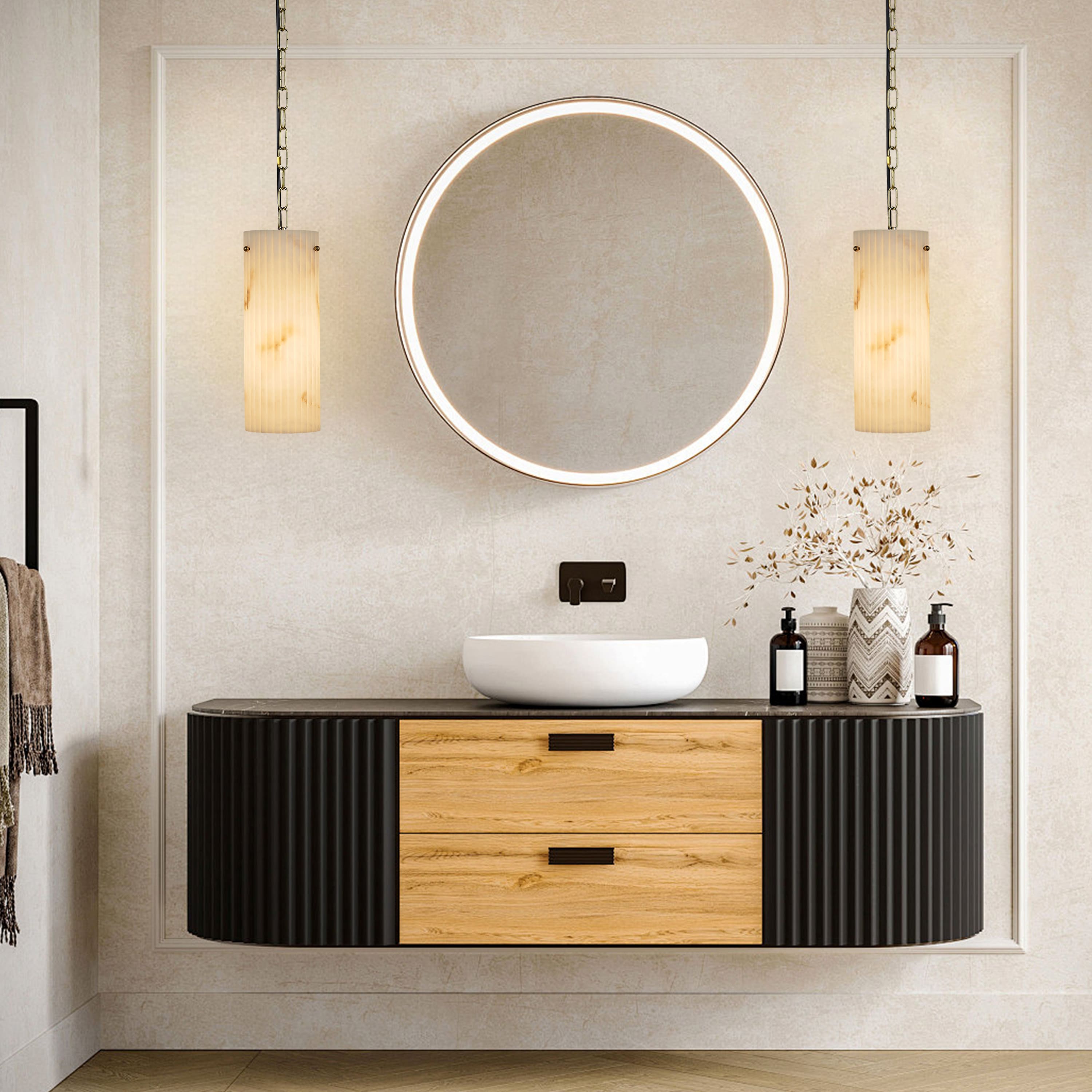 Luminare Resin Fluted Pendant 5" #Finish_Brass